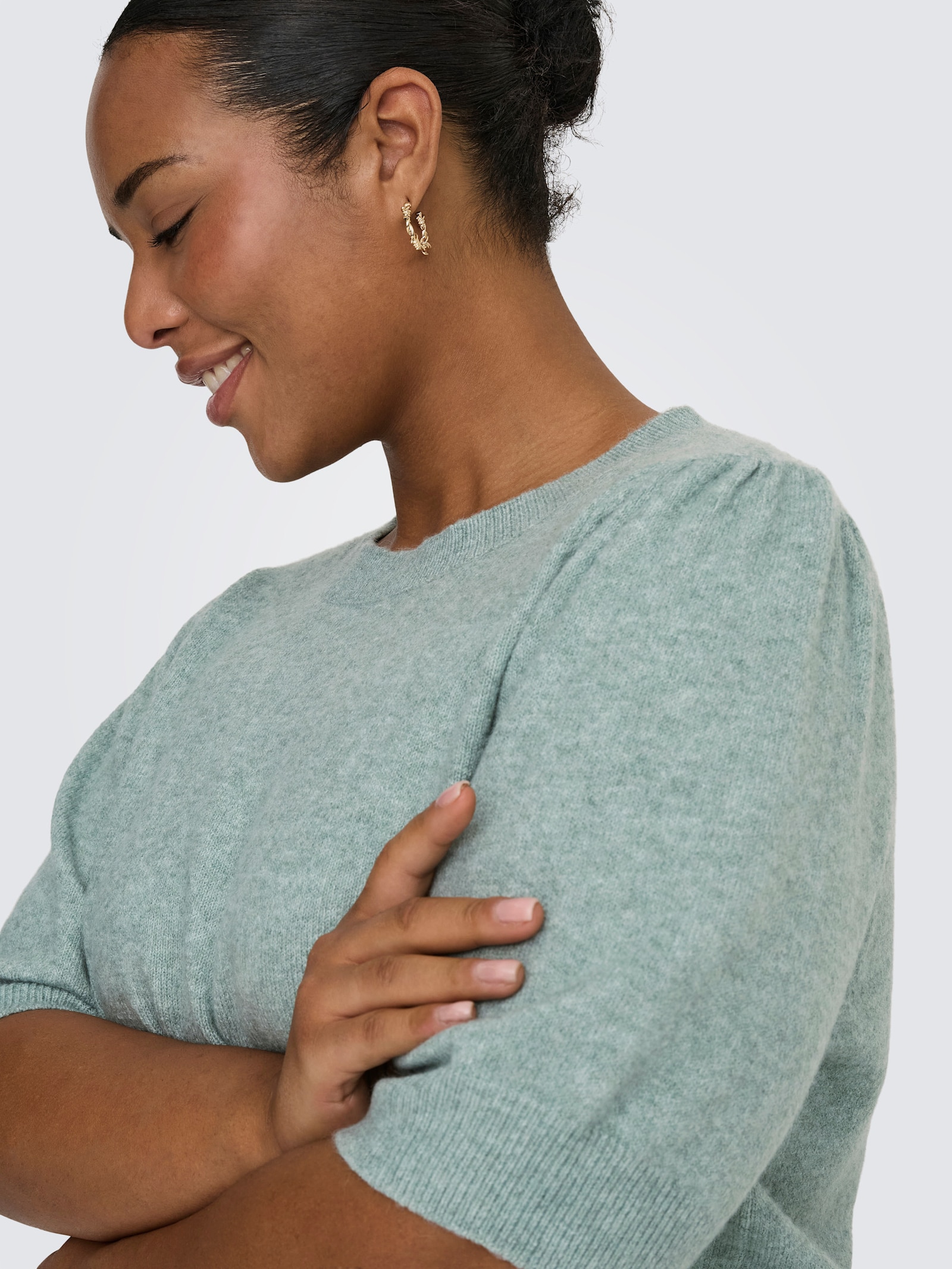 ONLY CARMAKOMA Strickpullover - chinois green detail:melange