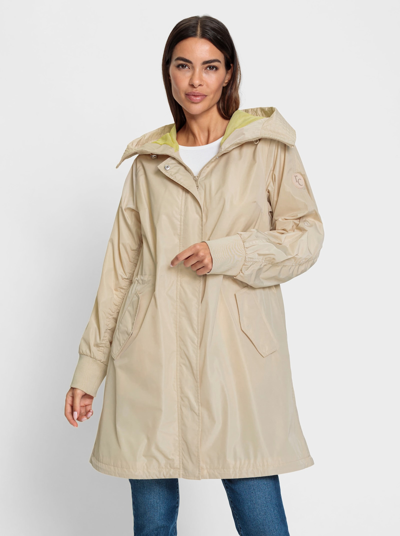 heine Kurzmantel mit Tunnelzug in der Taille - sand