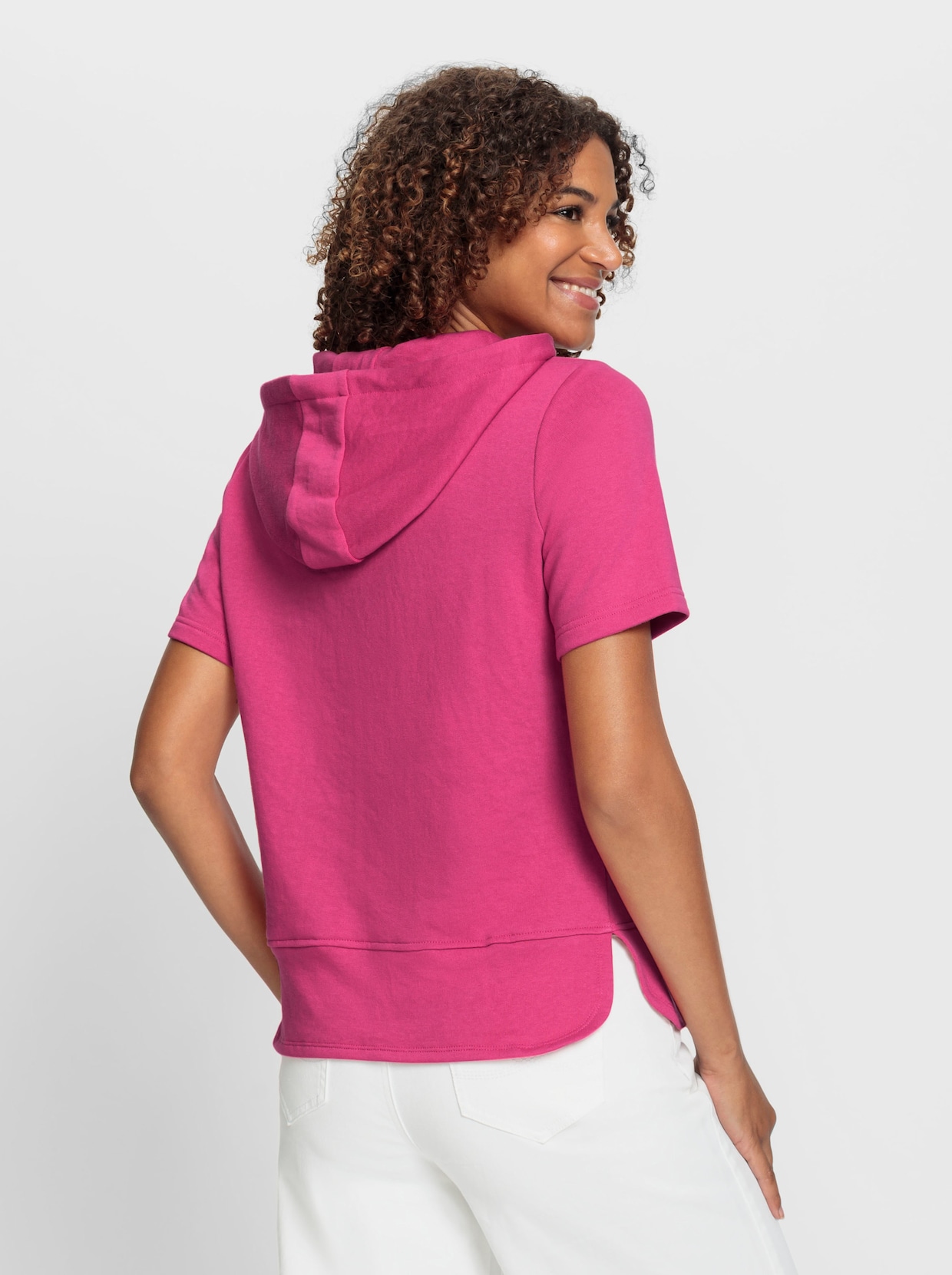 Sweatshirt - fuchsia-weiß-bedruckt