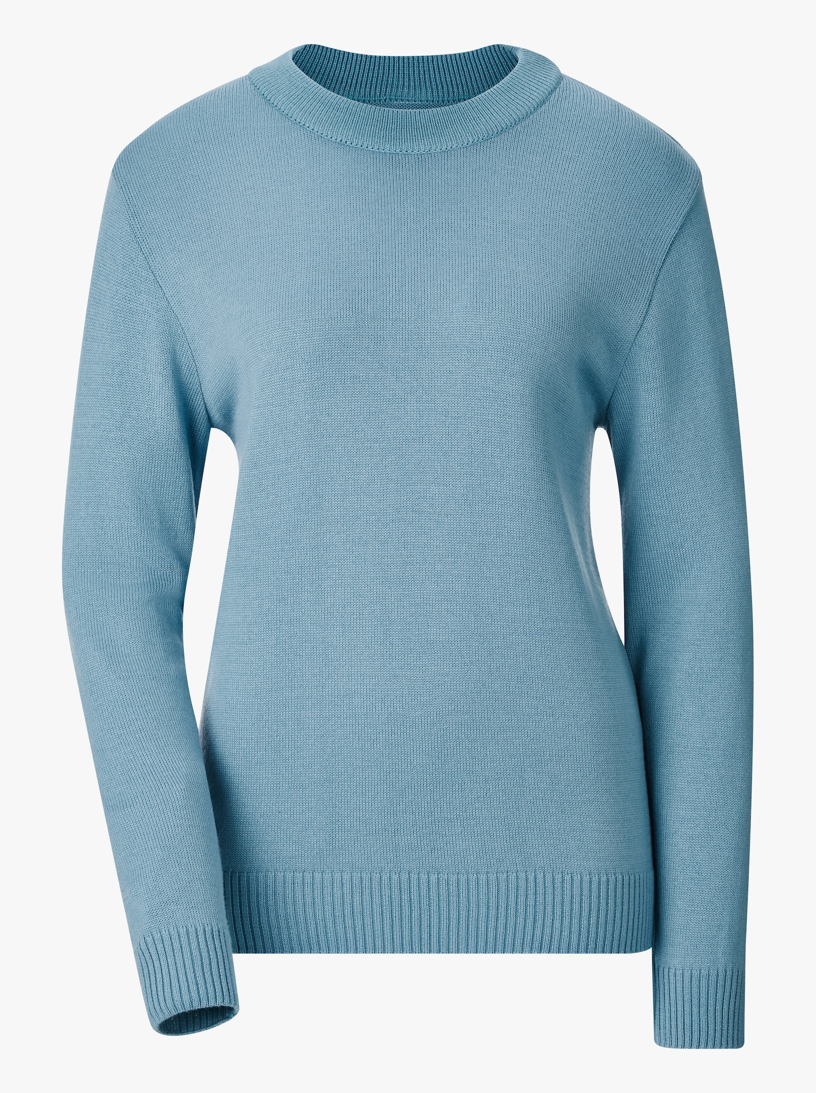 Pullover met opstaande kraag van fijntricot - bleu