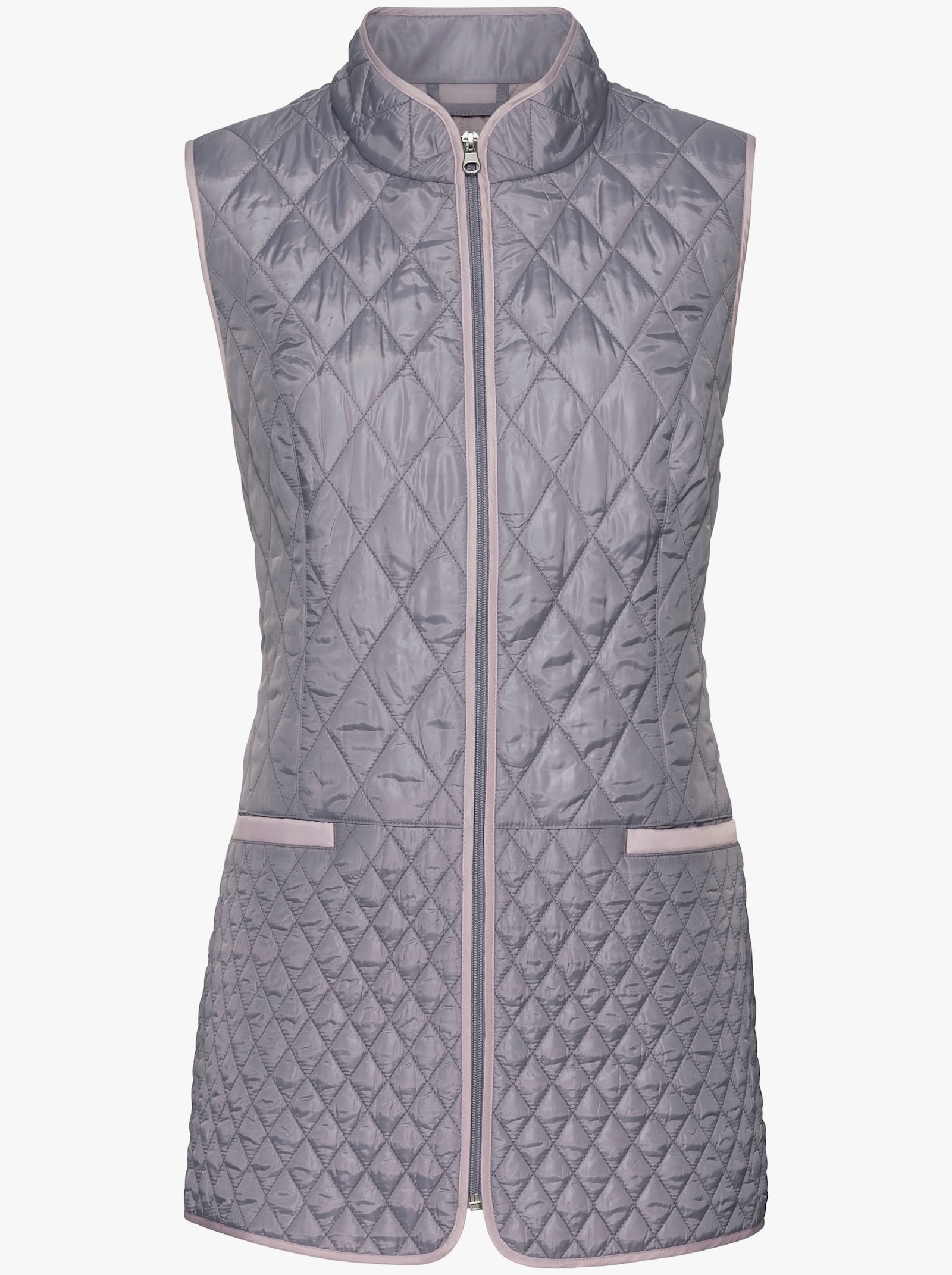 Steppweste mit Stehkragen - grau