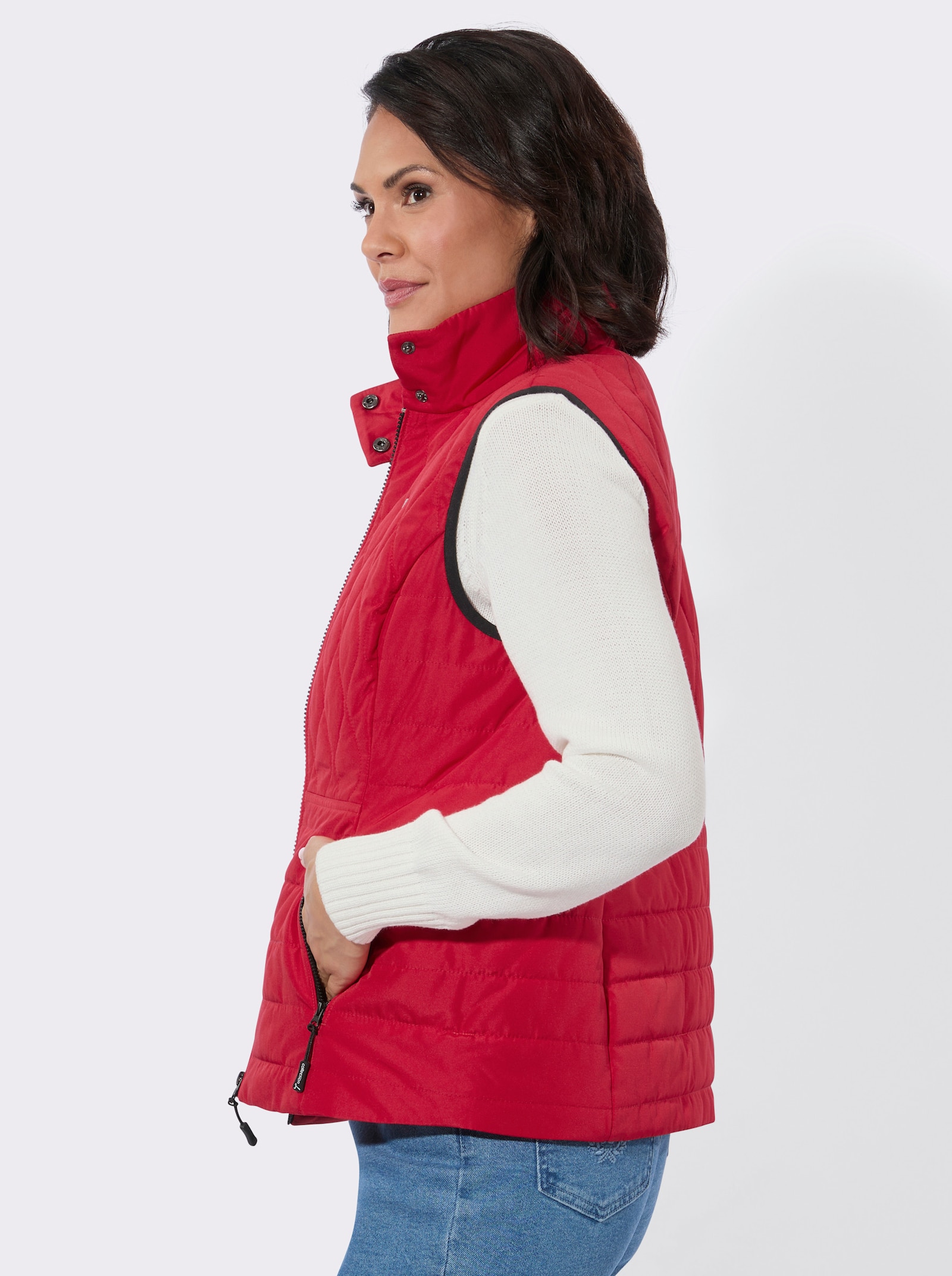 Steppweste in kontrastreicher Verarbeitung - rot