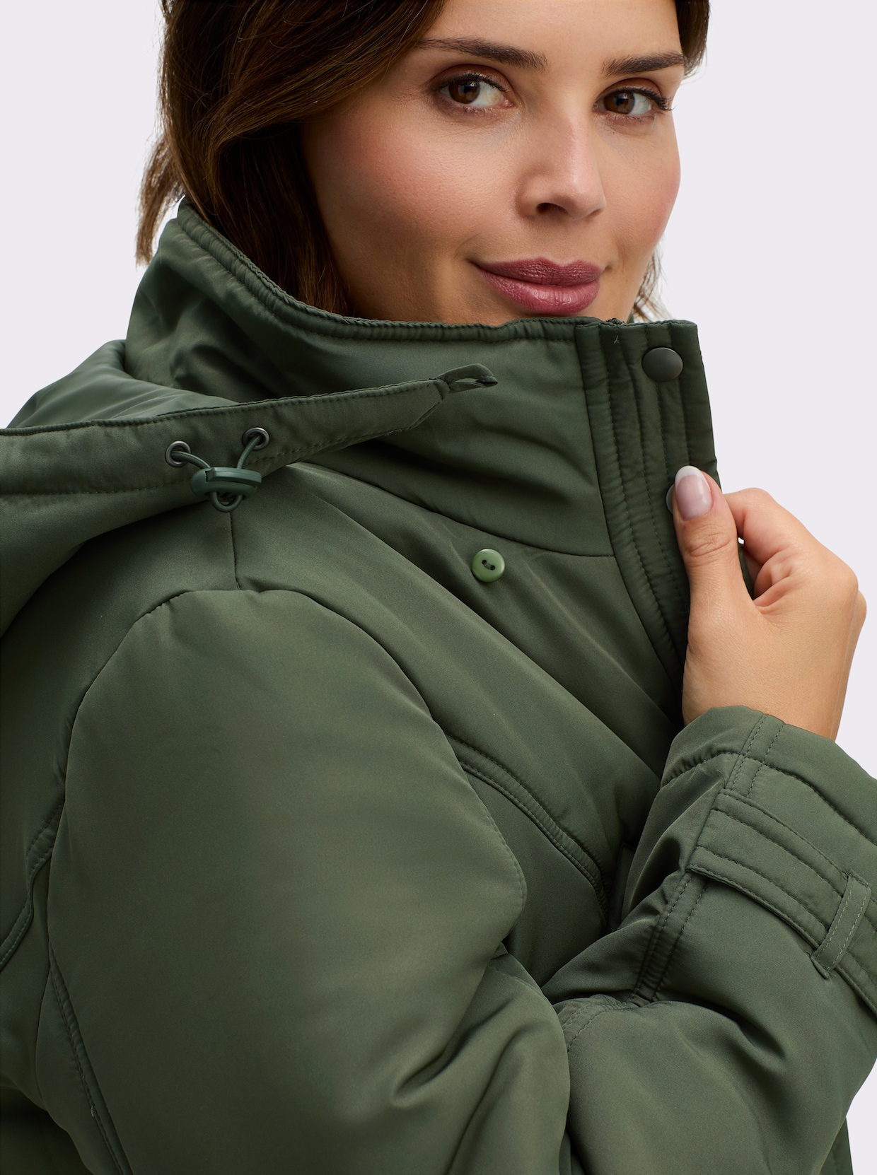 Steppjacke mit Weitenregulierung - khaki