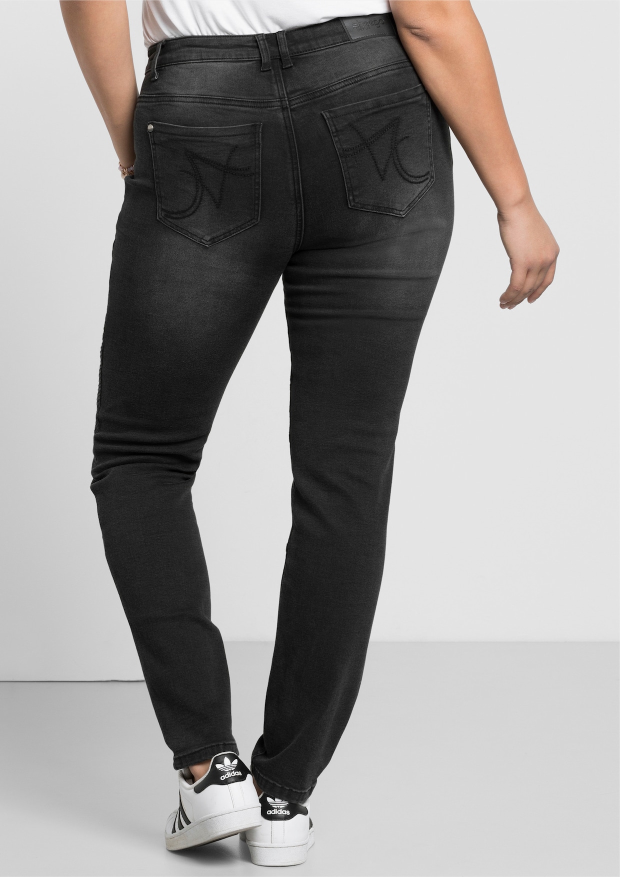 sheego Skinny Jeans - black denim