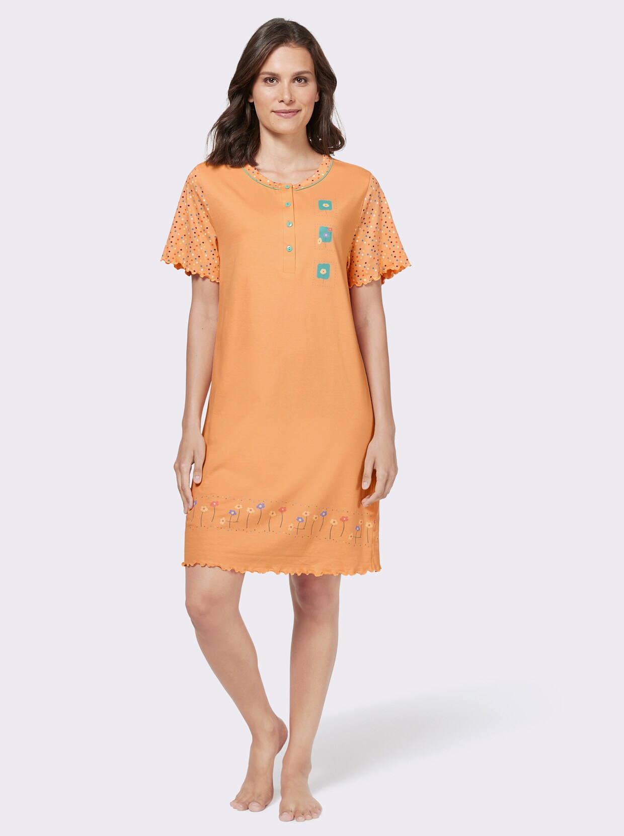 Comtessa Slaapshirts - apricot + geel