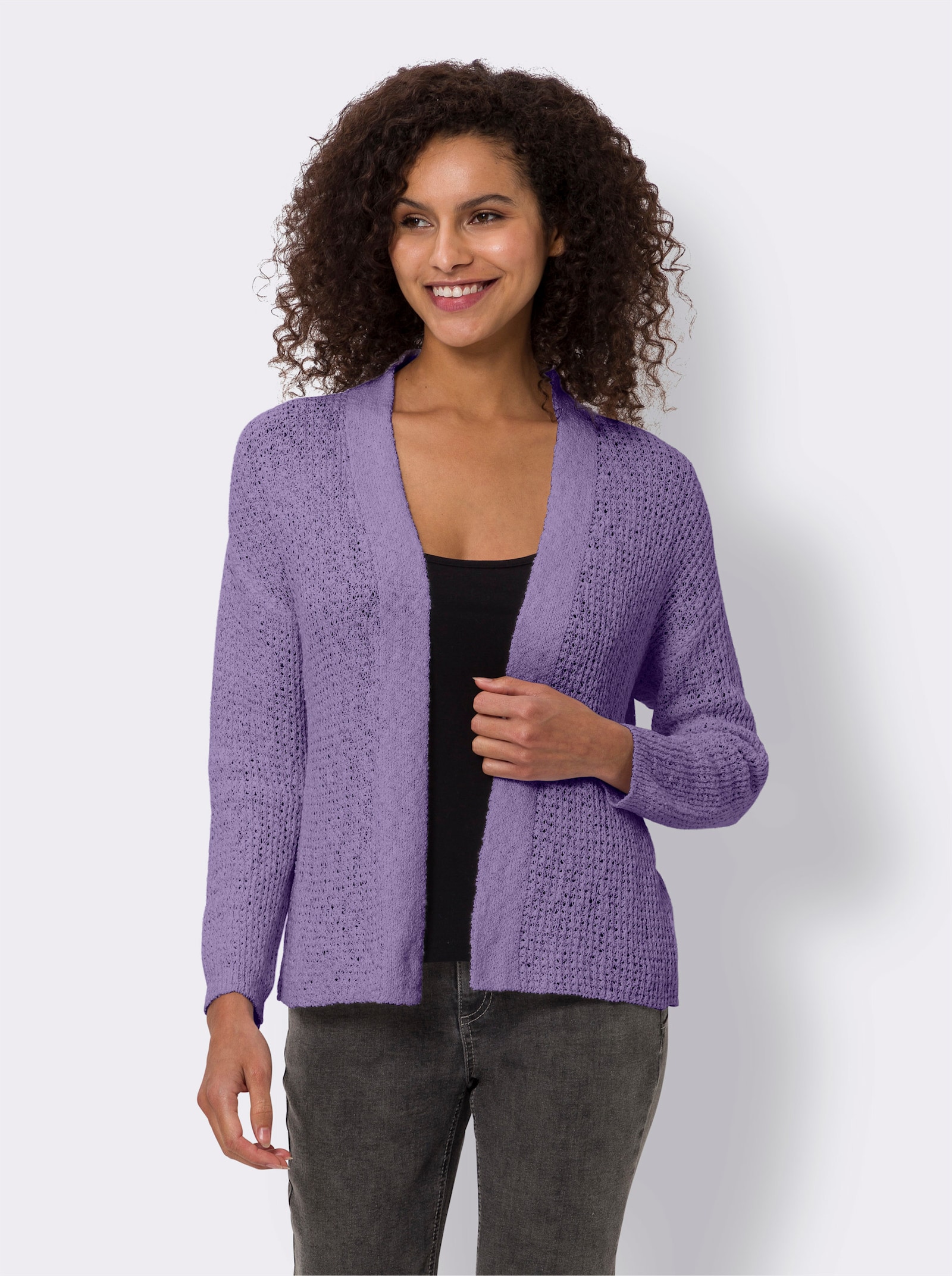 heine Strickjacke mit Struktur - lavendel