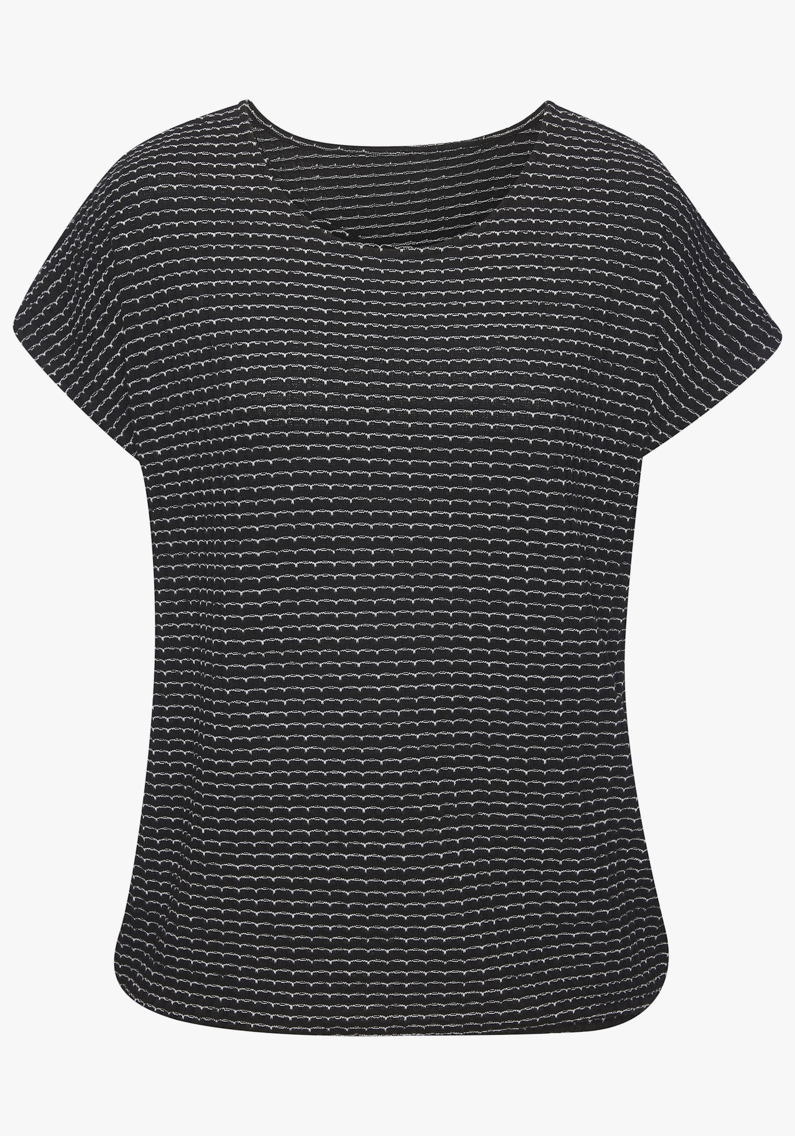 Vivance Kurzarmshirt - schwarz, creme