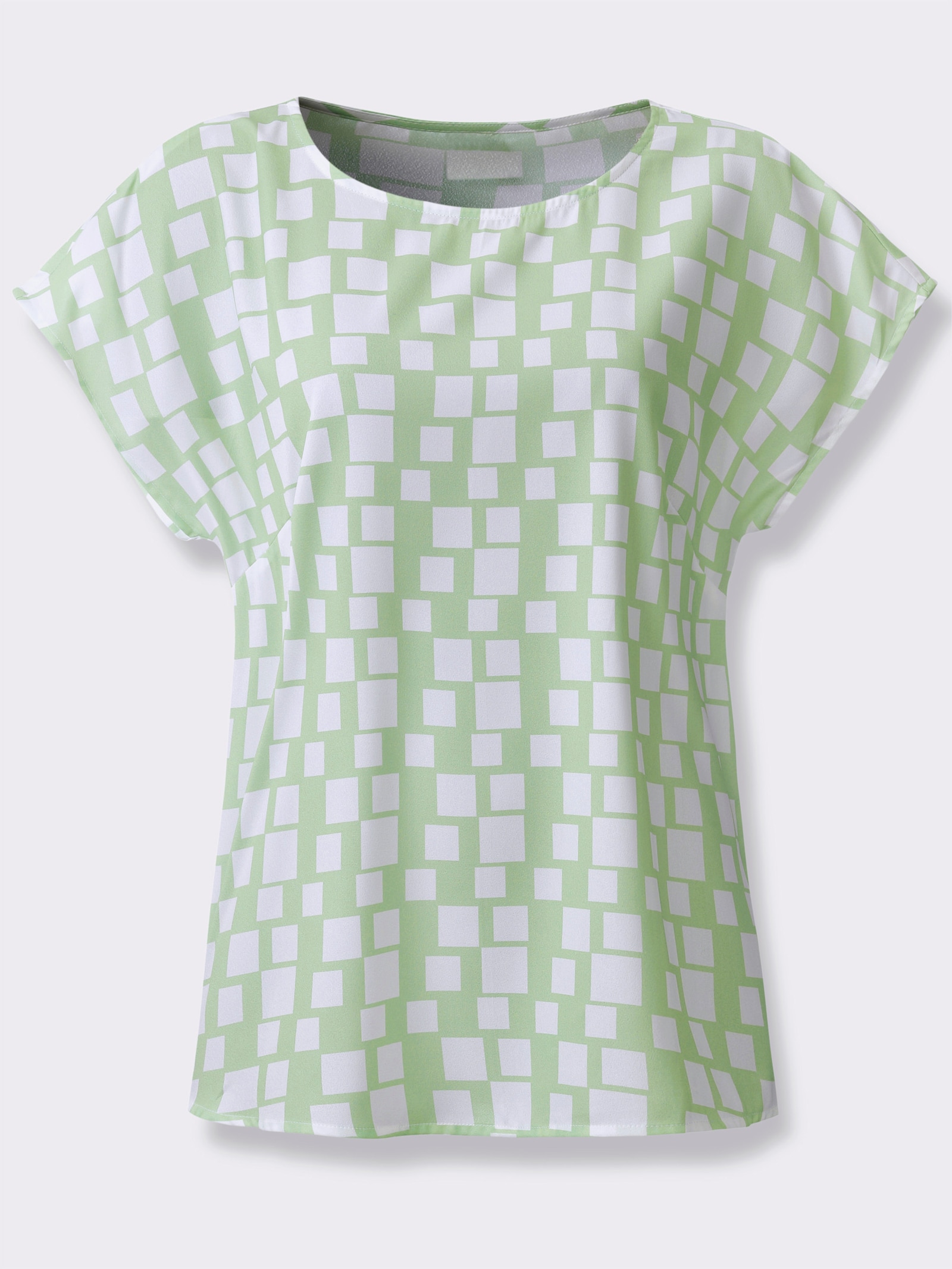 heine Druckbluse mit Grafik-Print - reseda-ecru-bedruckt