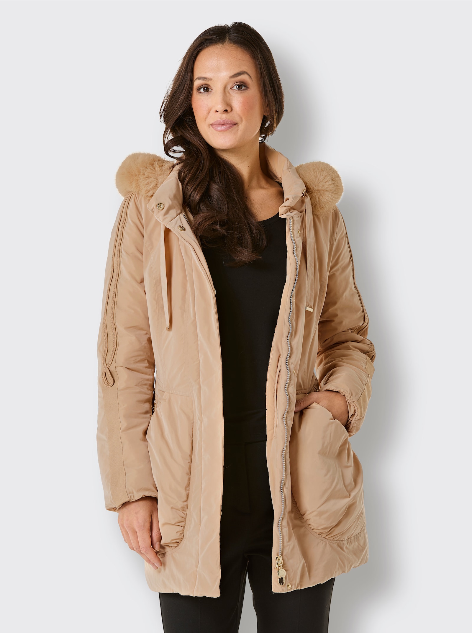 CREATION L PREMIUM Daunenjacke mit 90% Daunen und 10% Federn - camel