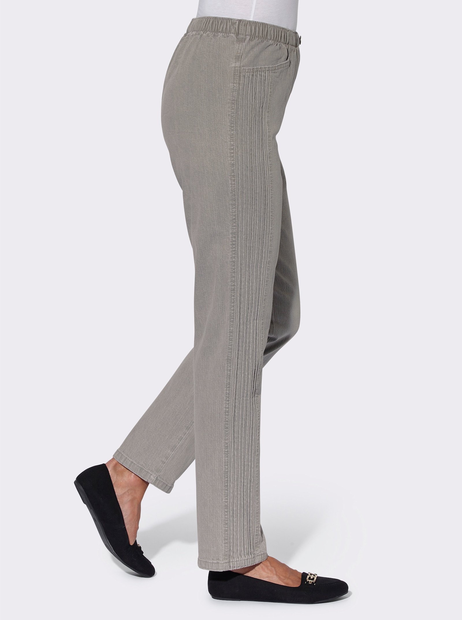 Jeans met tweede zijnaad - grey denim