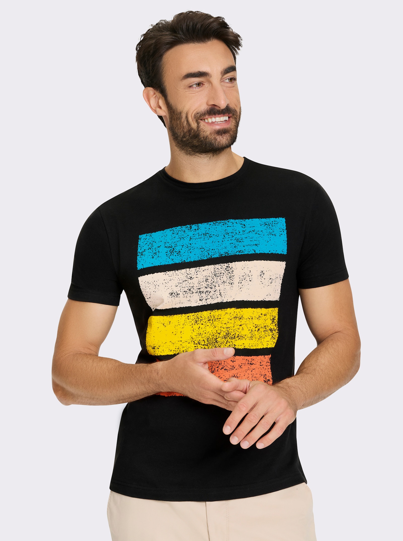 Catamaran T-Shirt mit Front-Print - schwarz-bedruckt