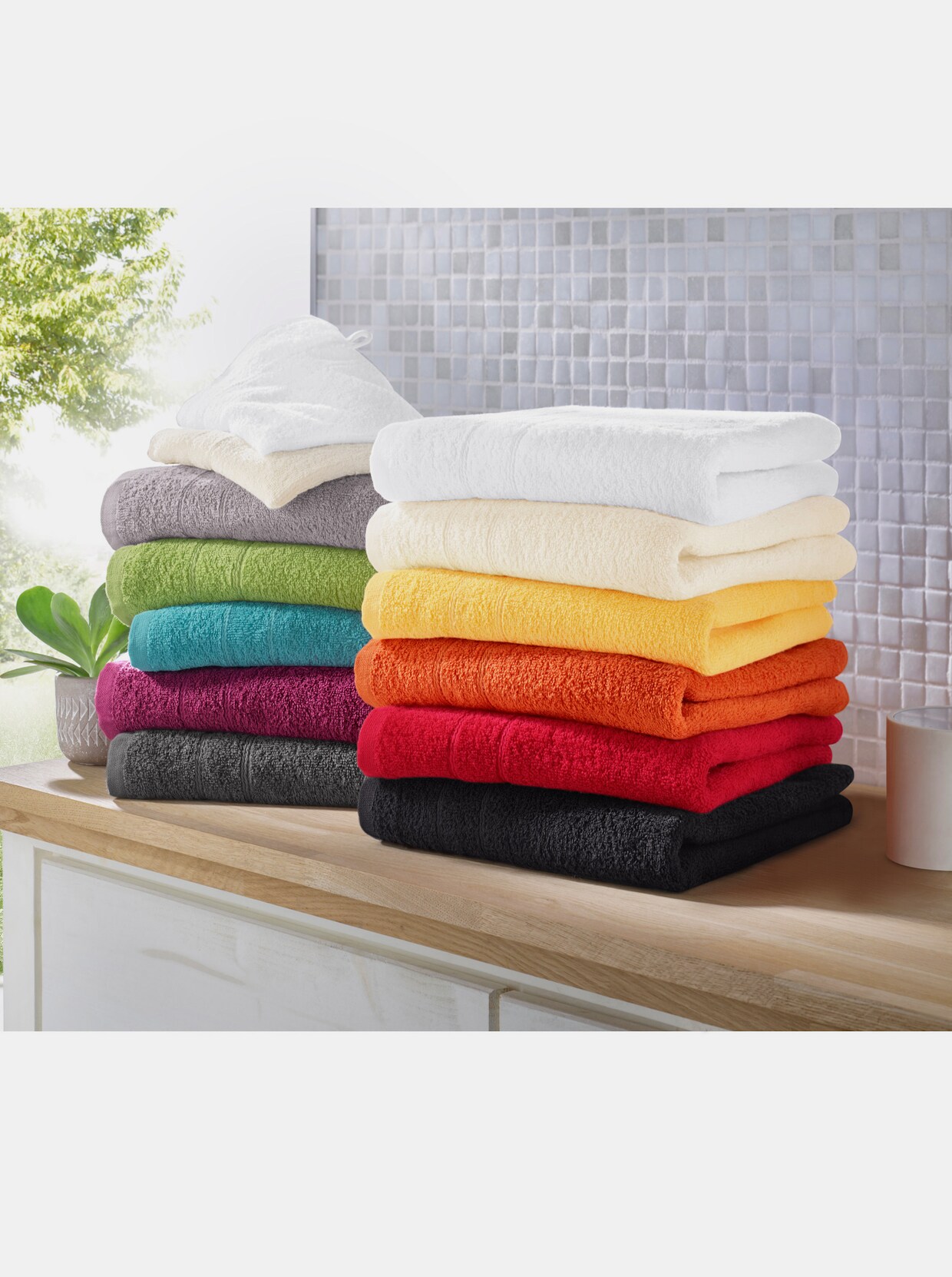 wäschepur 4-dlg. voordeelset handdoeken - antraciet