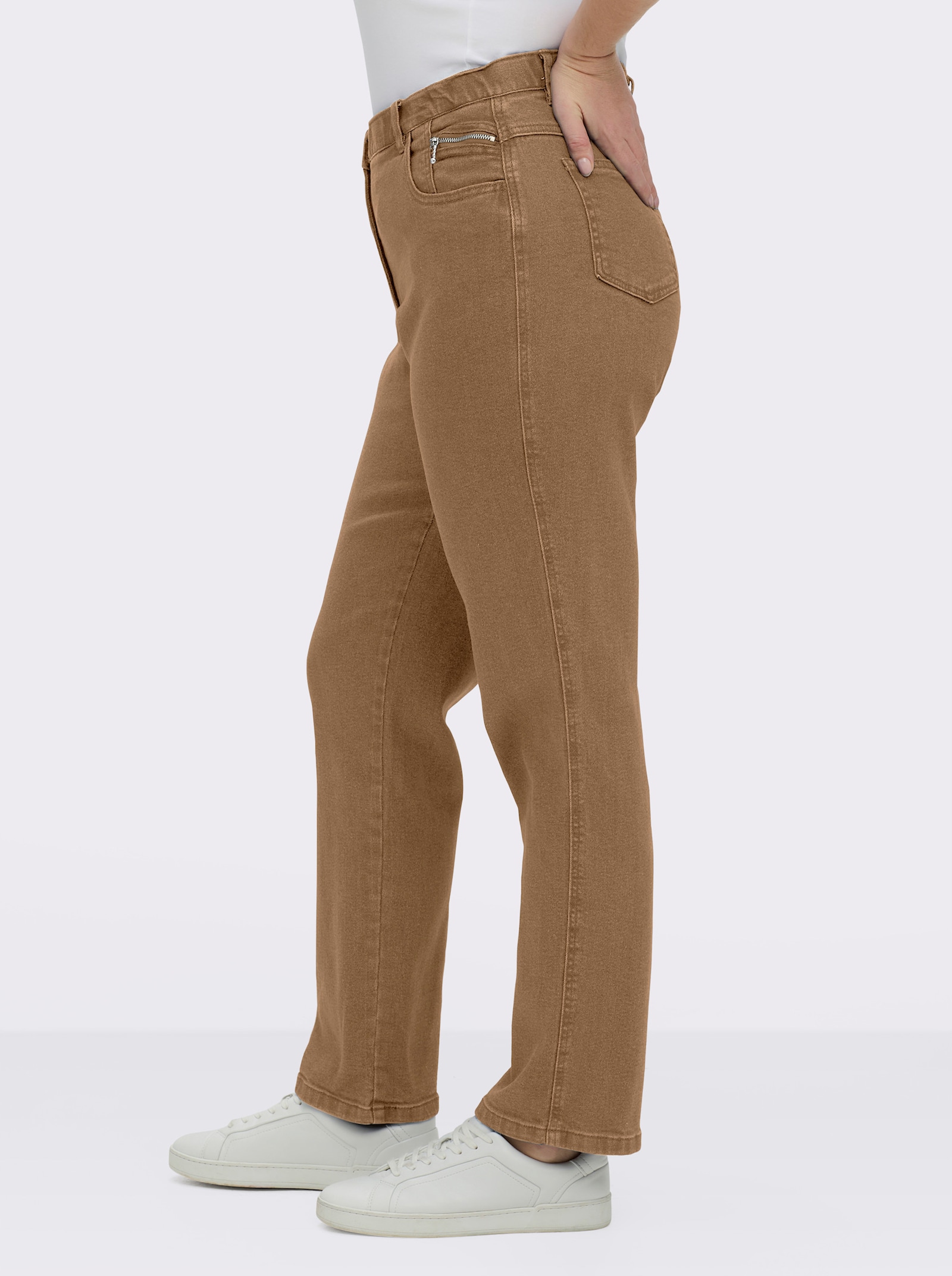 5-Pocket-Jeans gerade geschnitten - camel