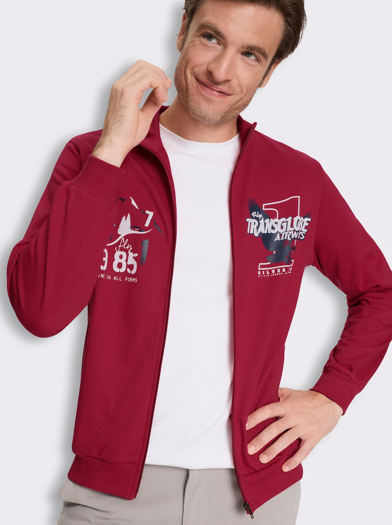Shirtjacke mit Prints - rot