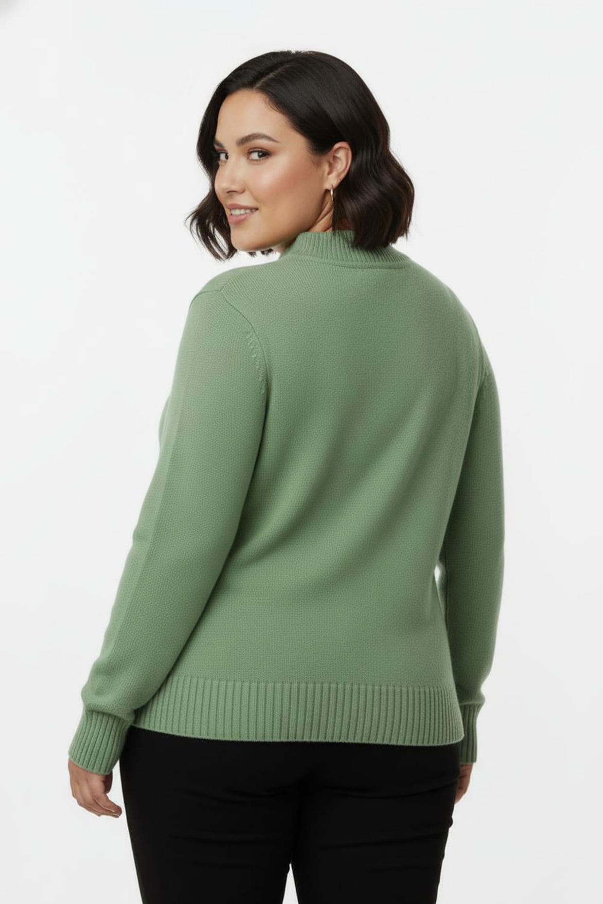 Stehkragenpullover mit Baumwolle - apfel