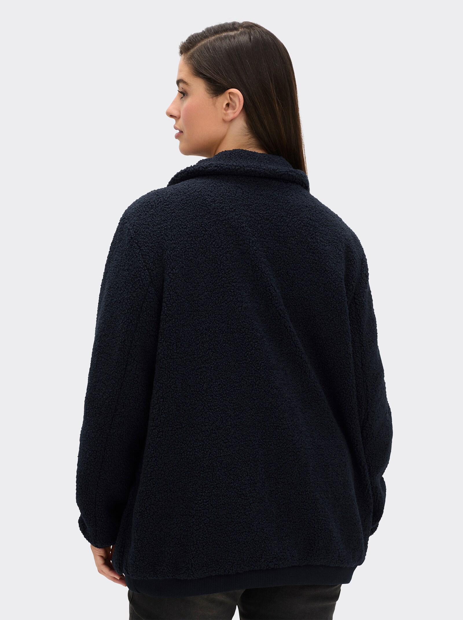 sheego Blouson aus Teddyfleece - tiefblau