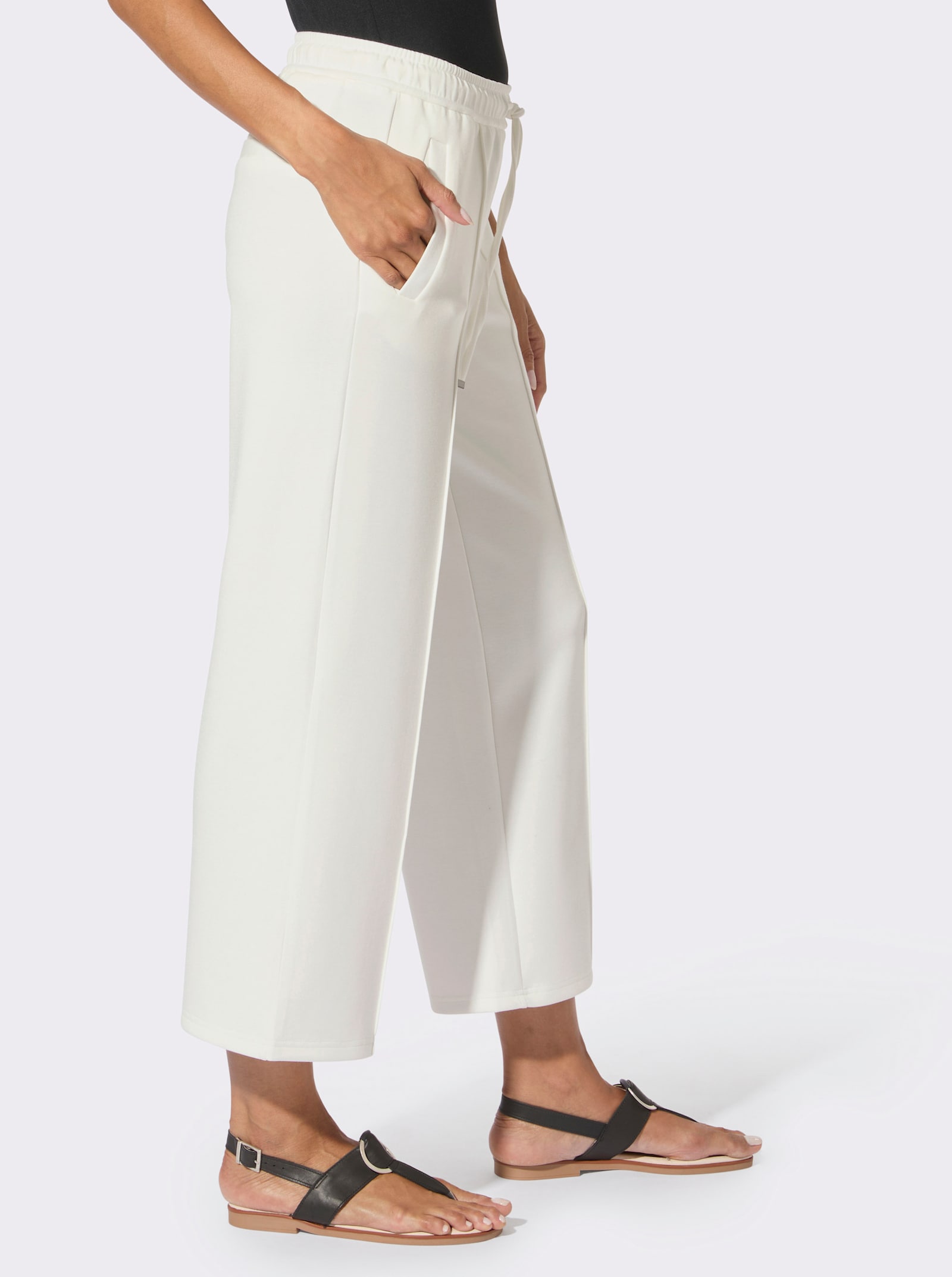Schlupfhose in pflegeleichter Interlock-Qualität - ecru