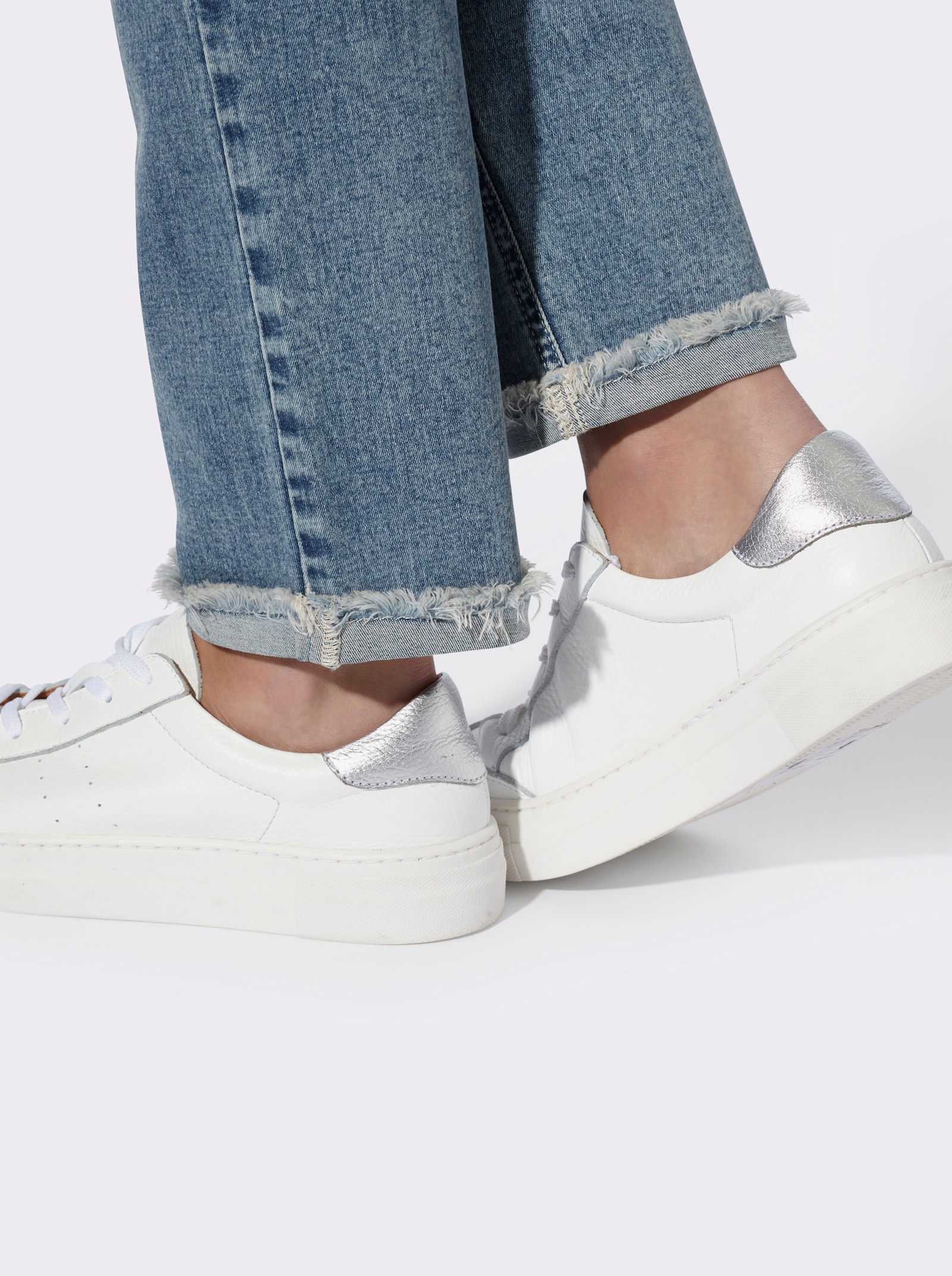 heine Jeans à franges - bleu blanchi