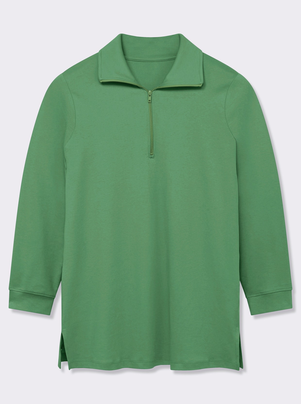 Longsweatshirt mit Umlegekragen - apfel