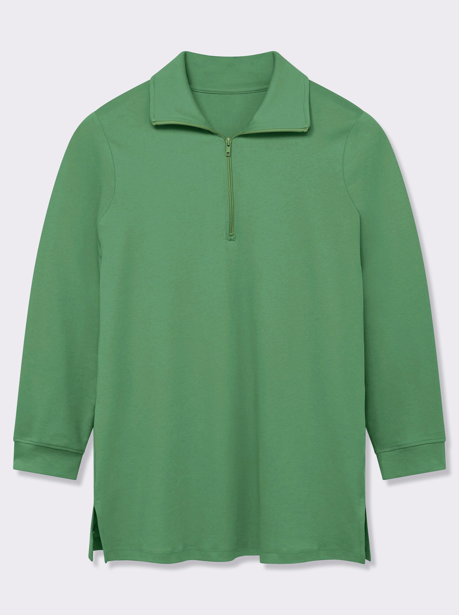 Longsweatshirt mit Umlegekragen - apfel