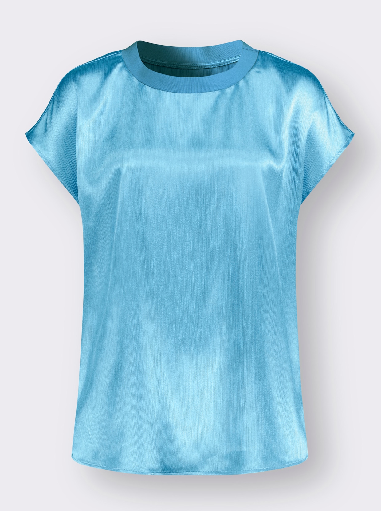Satijnen blouse - aqua