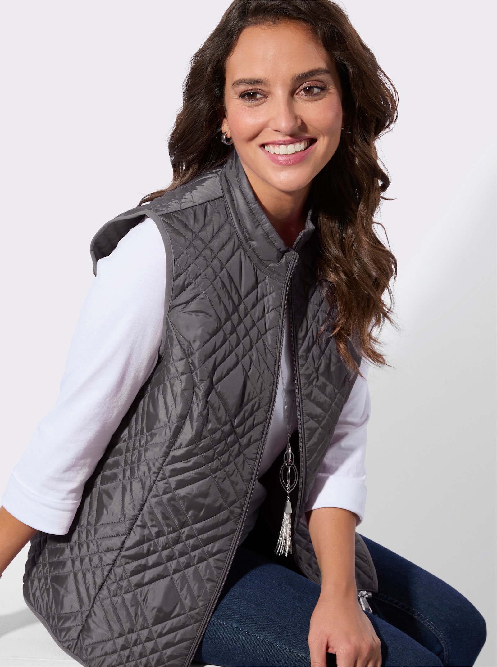 Steppweste in pflegeleichter Qualität - anthrazit