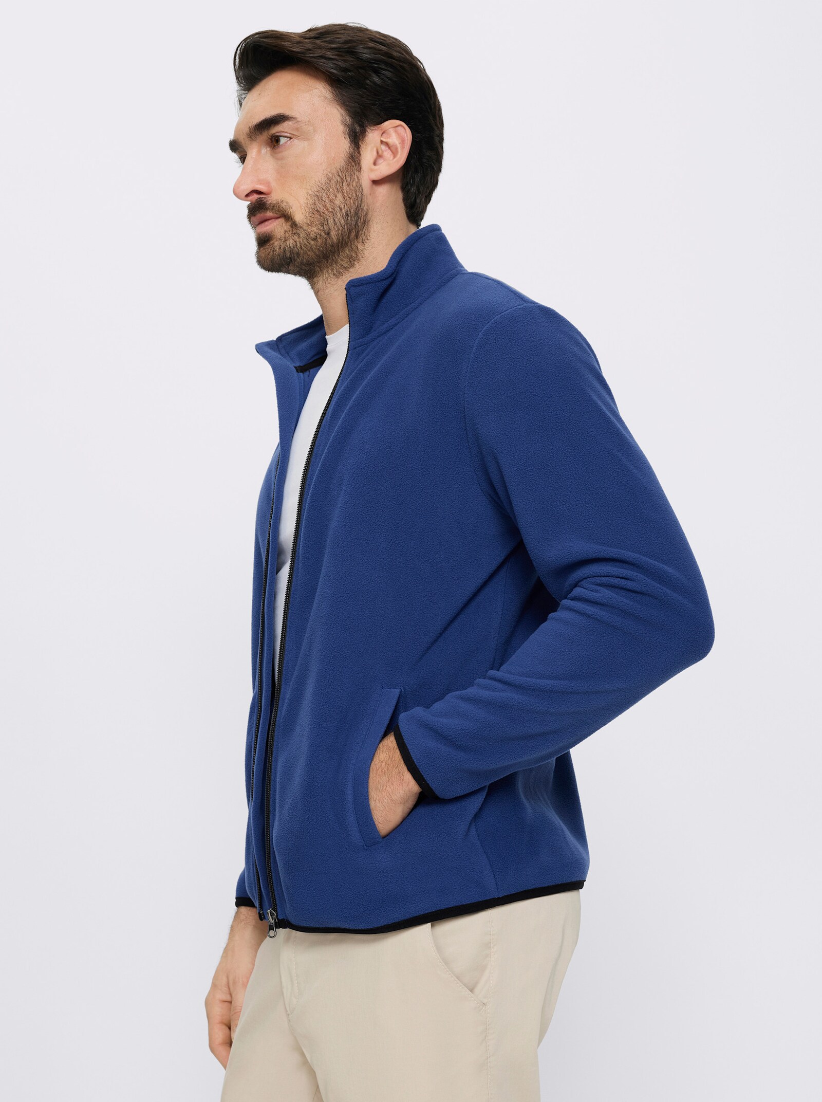 Catamaran Fleecejacke - royalblau + schwarz