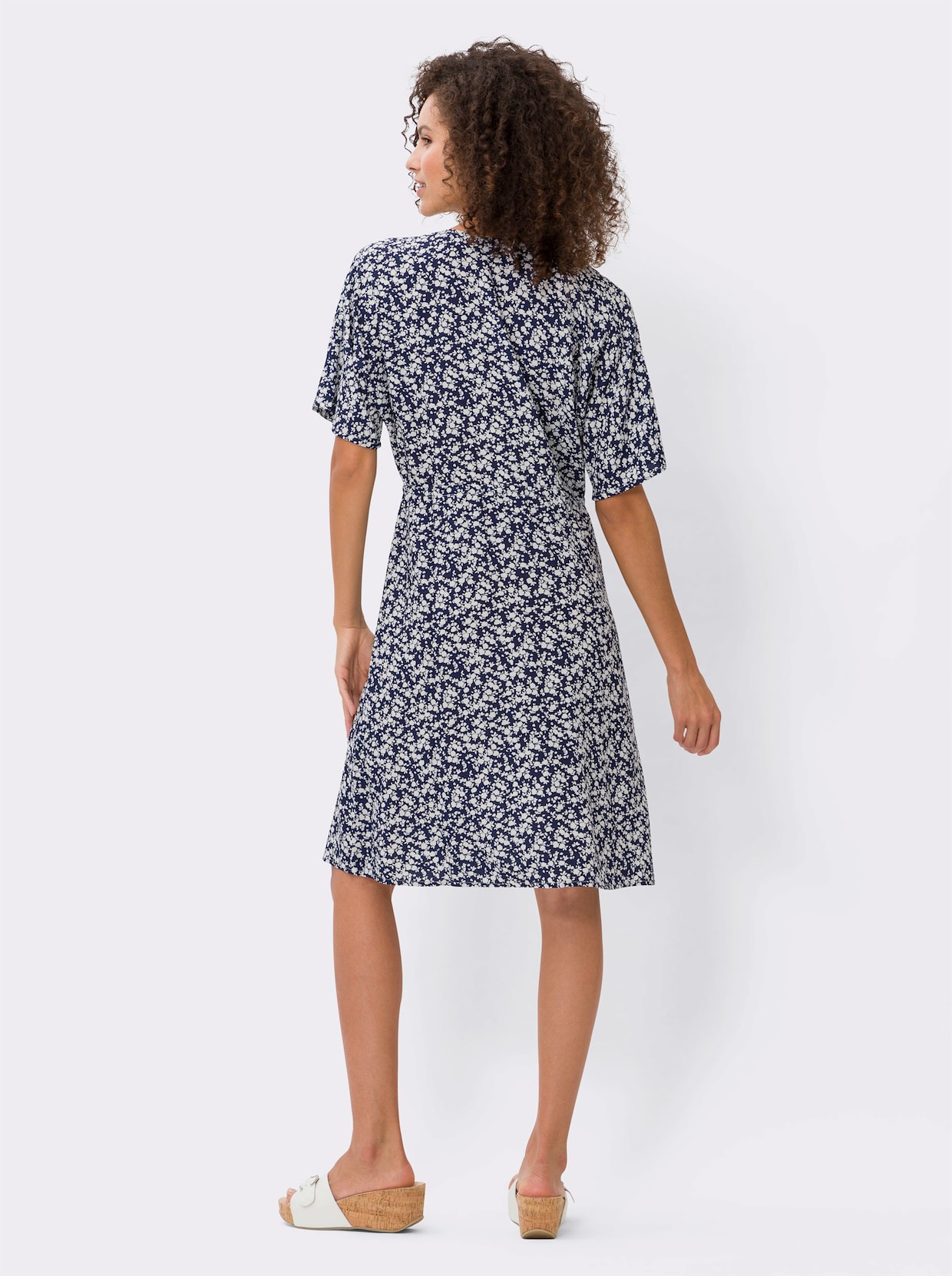 heine Jurk met print - marine/ecru geprint