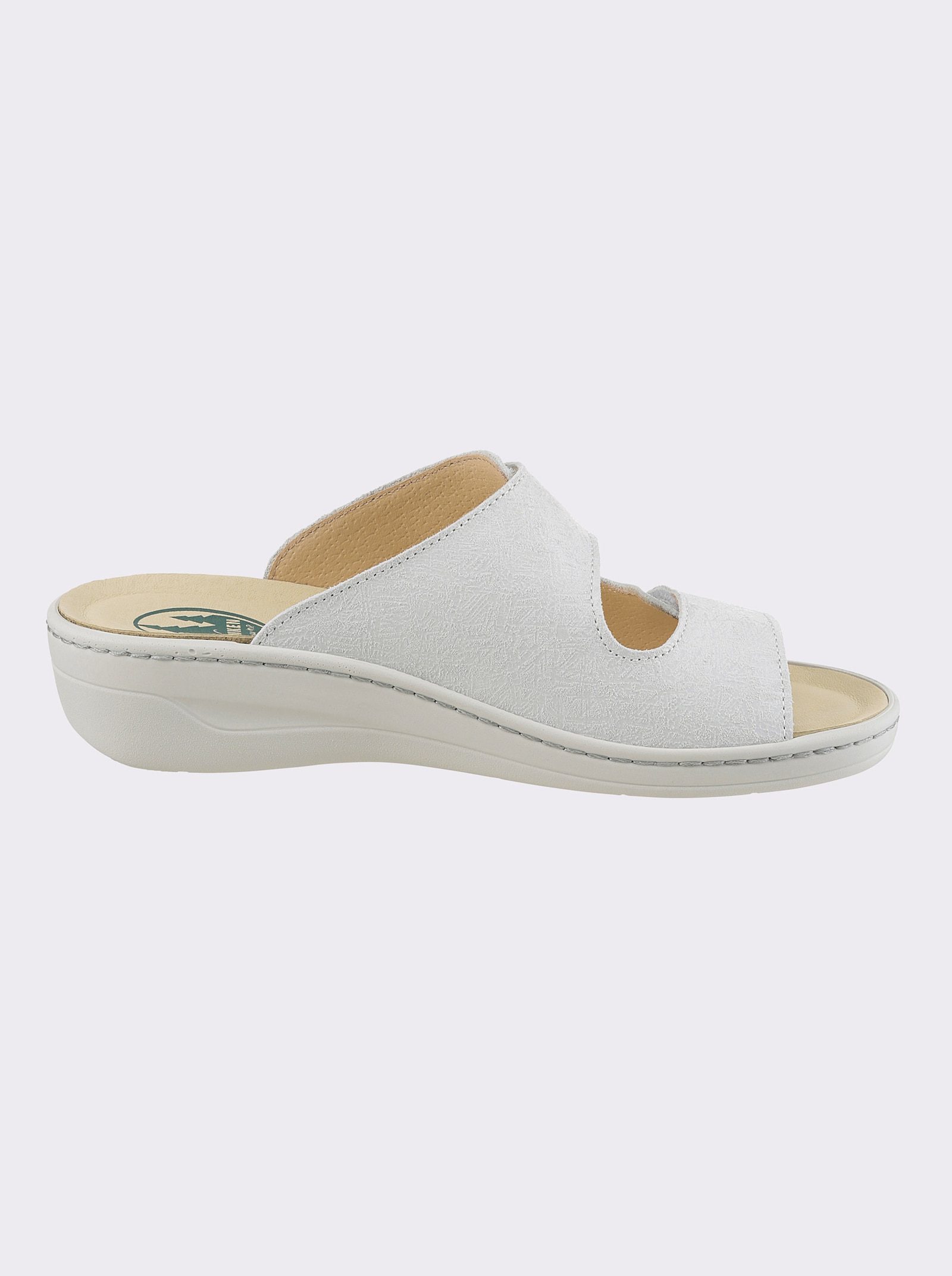 Franken Schuhe Pantolette mit Kork-Fussbett - ecru