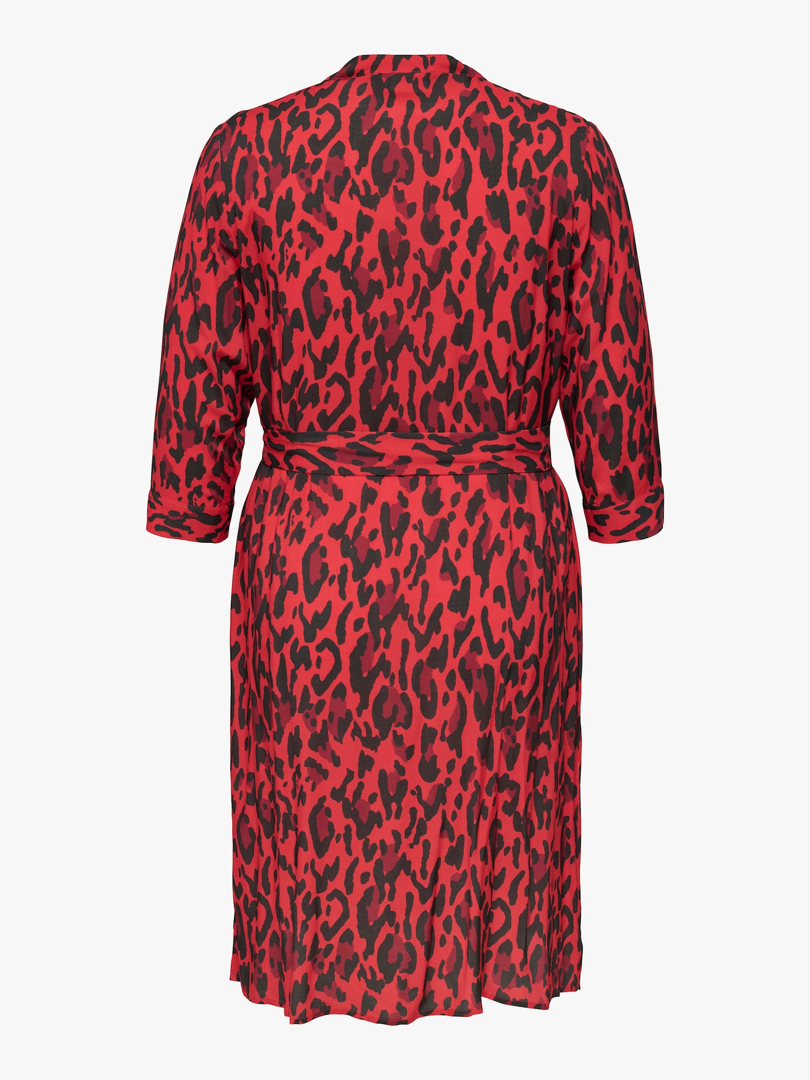 ONLY CARMAKOMA Blusenkleid - poppy red aop:upscaled leo