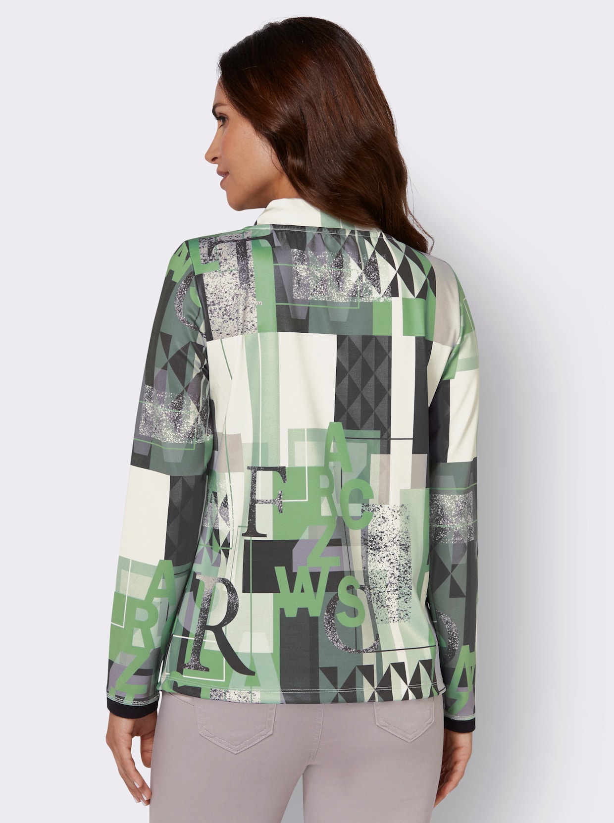 Sweatshirt - appelgroen gedessineerd