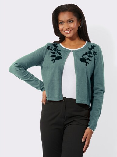 Cardigan mit einem Hakenverschluss - jade