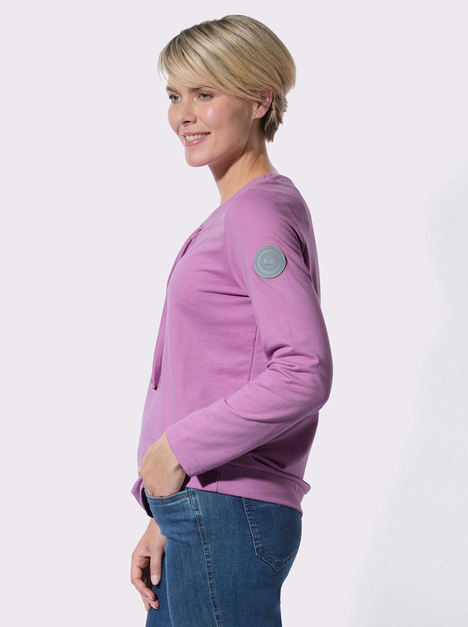 Sweatshirt mit Bindeband - orchidee