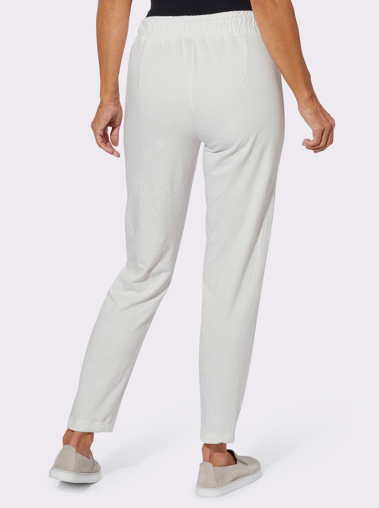 Sweathose mit Tunnelzug und Bindeband - ecru