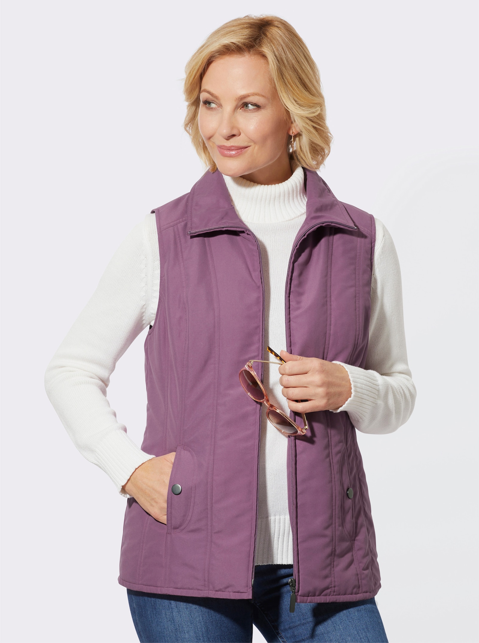 Steppweste in weicher Mikrofaser-Qualität - violett