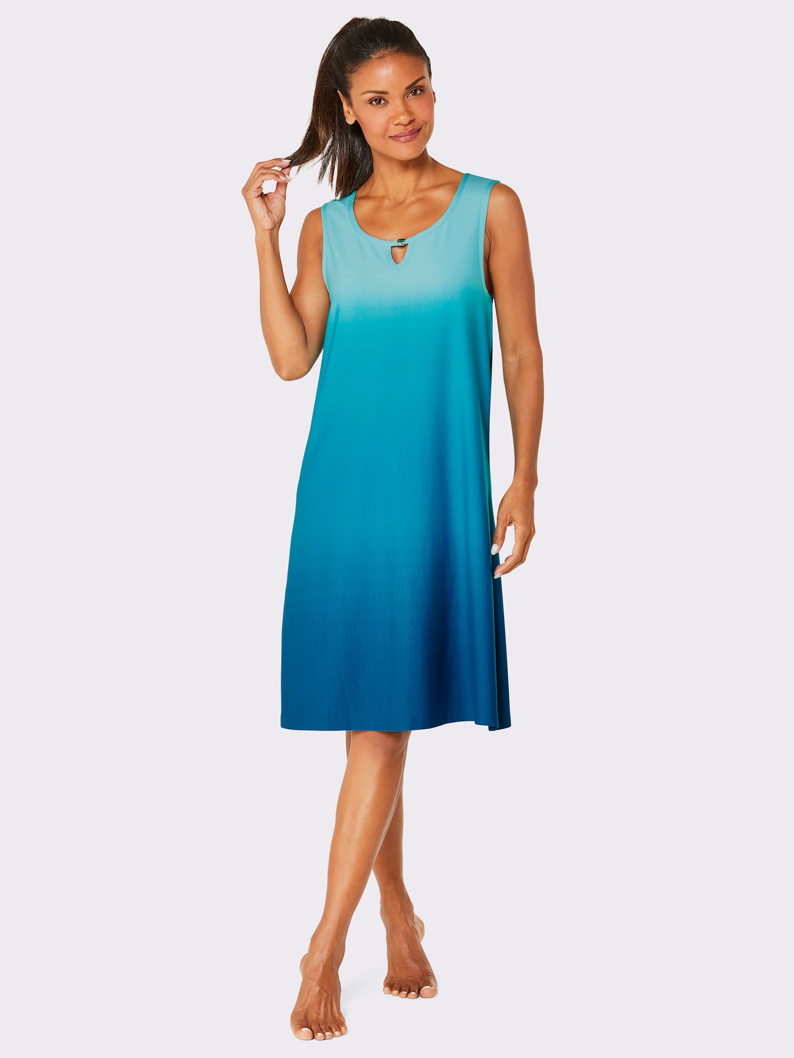 feel good Sommerkleid in A-Linie - aquamarin-aquapetrol
