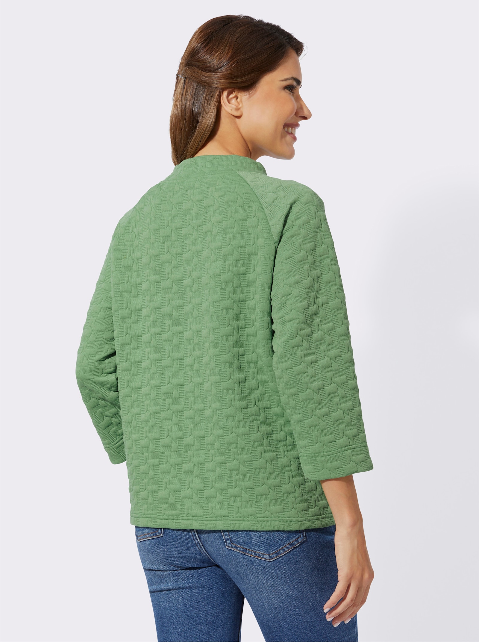 Sweatshirt mit Jacquard-Struktur - apfel