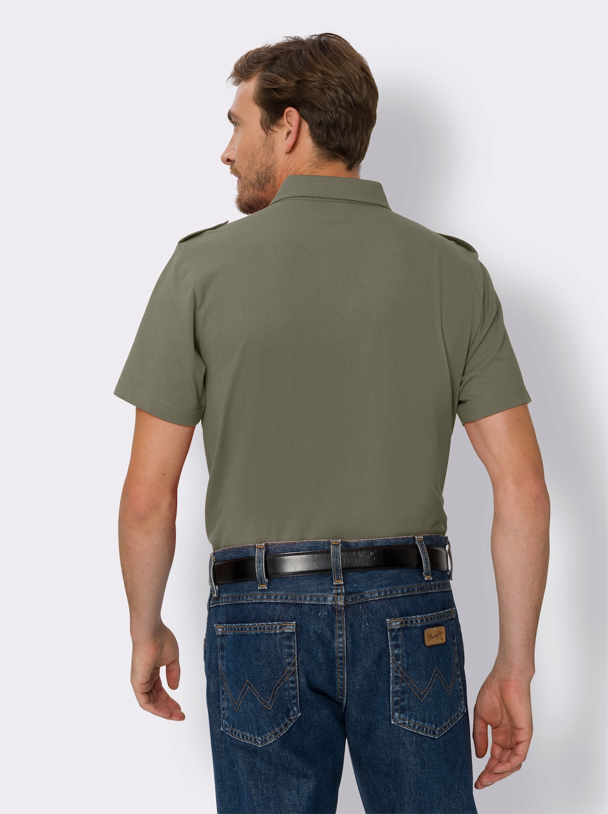 Kurzarm-Poloshirt - khaki