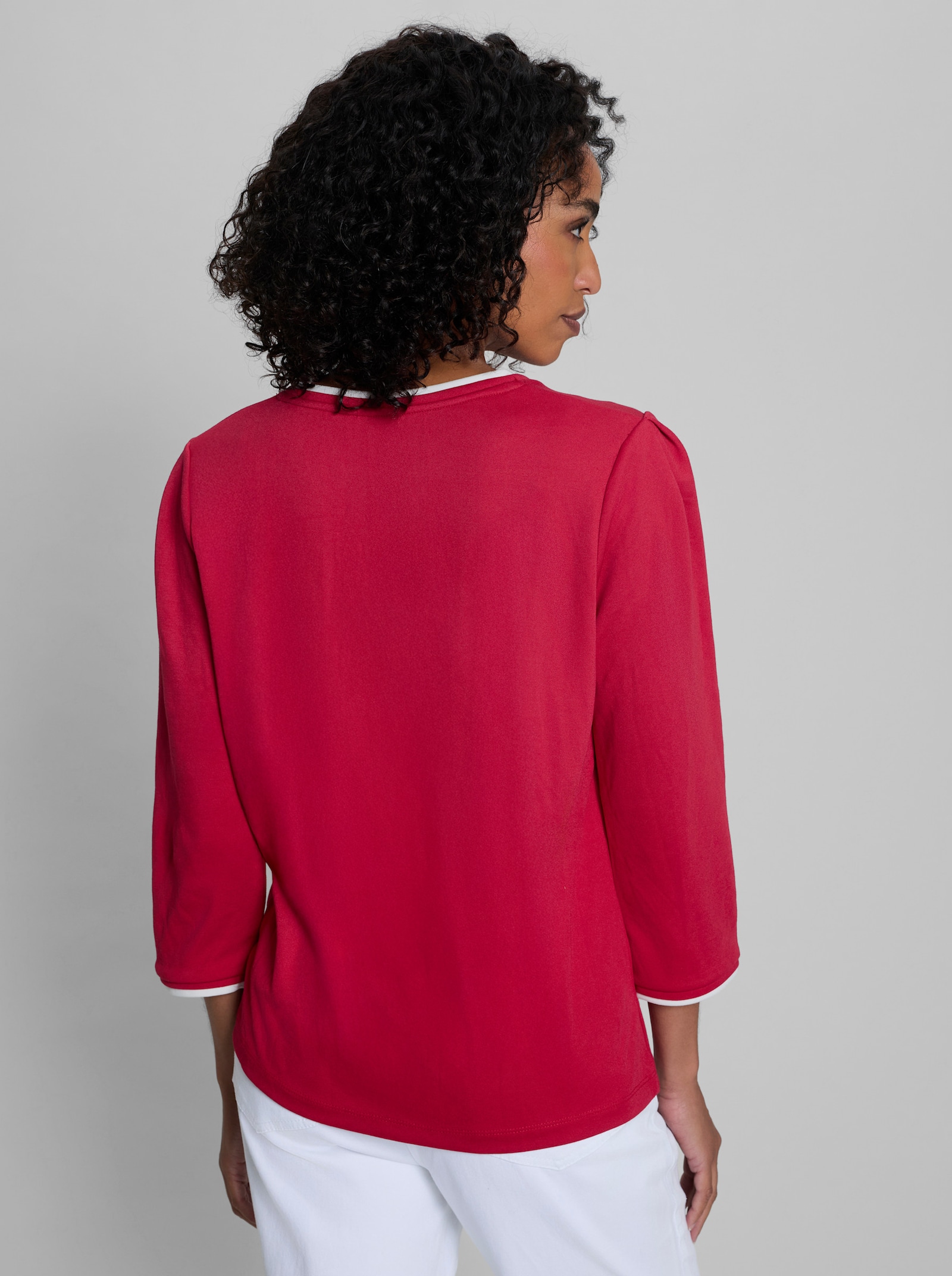 heine Langarmshirt mit Kontrast-Details - rot