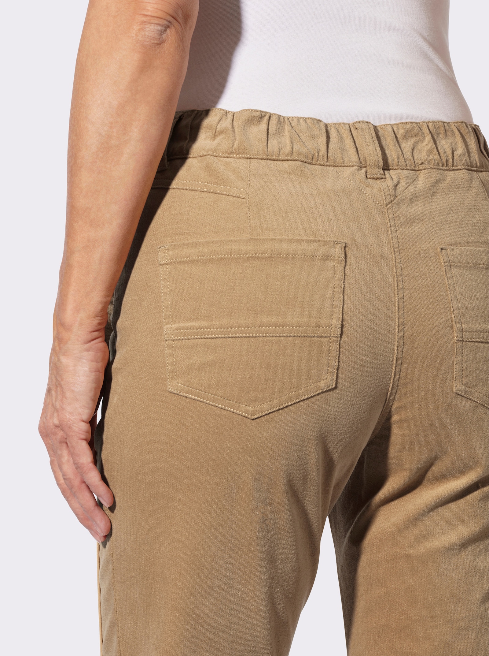 Hose in Samt-Optik - camel