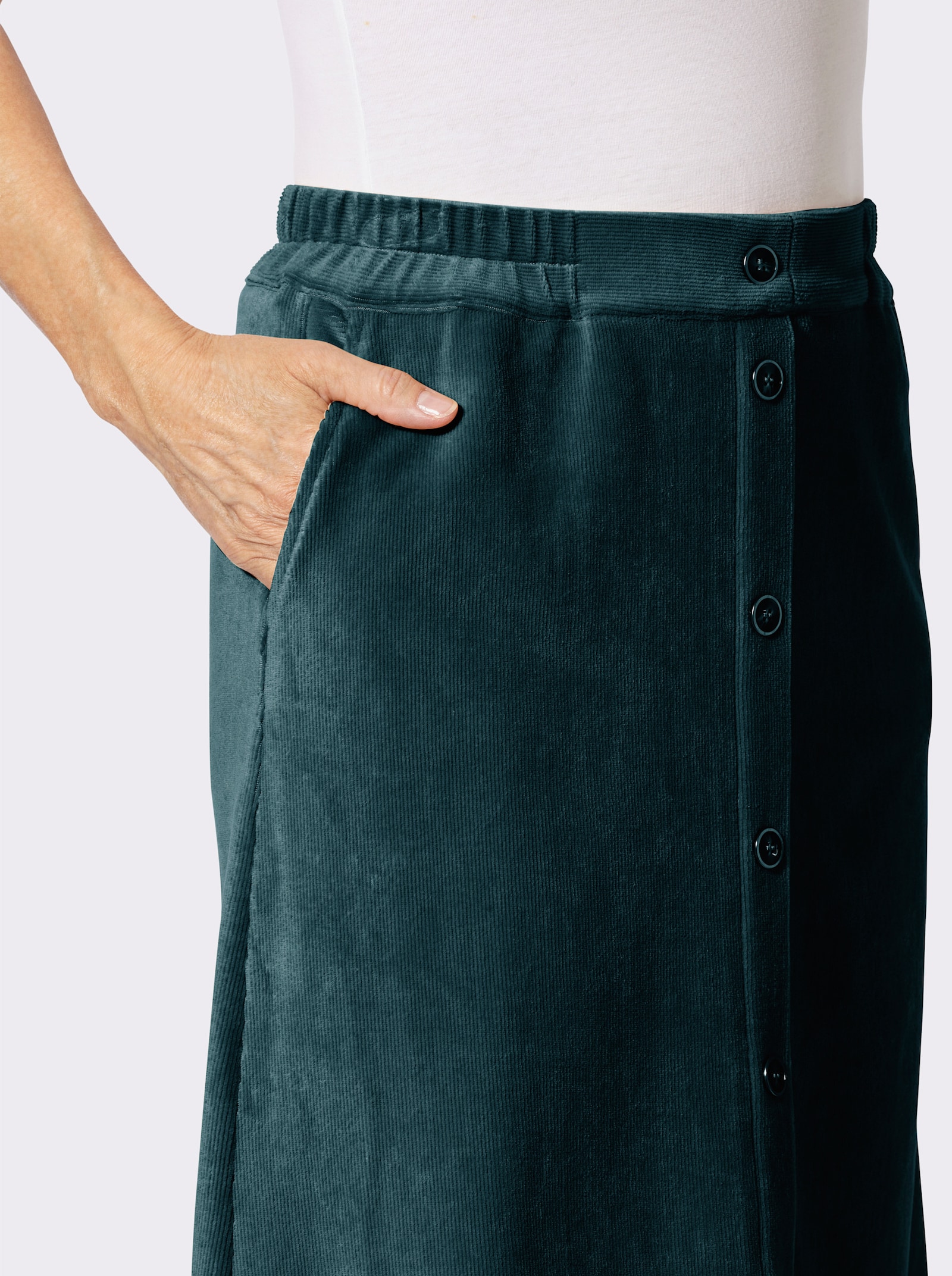 Cordrock mit imitierter Knopfleiste - aquapetrol