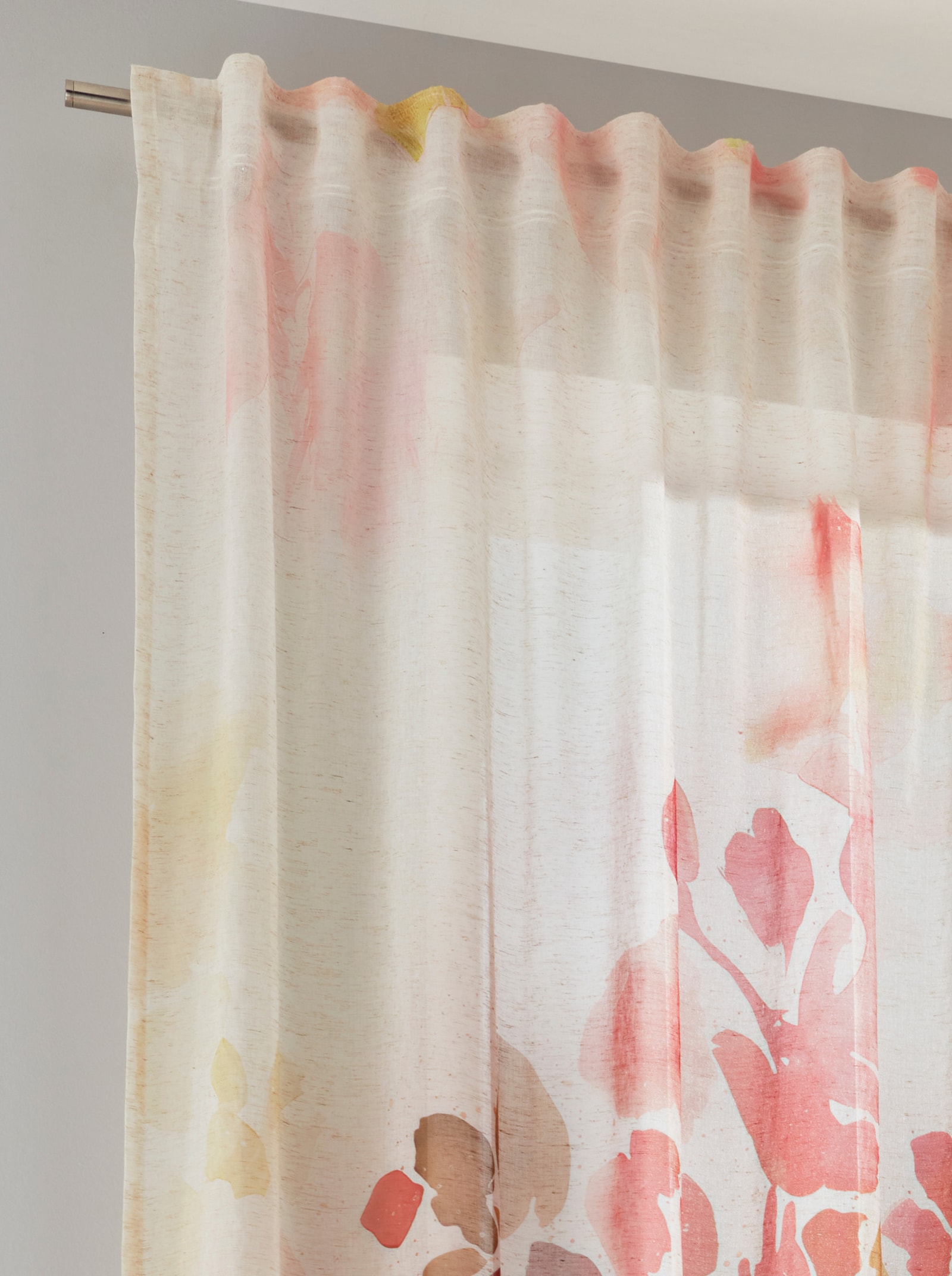 heine home Dekoschal mit 6% Leinen - ecru-rot