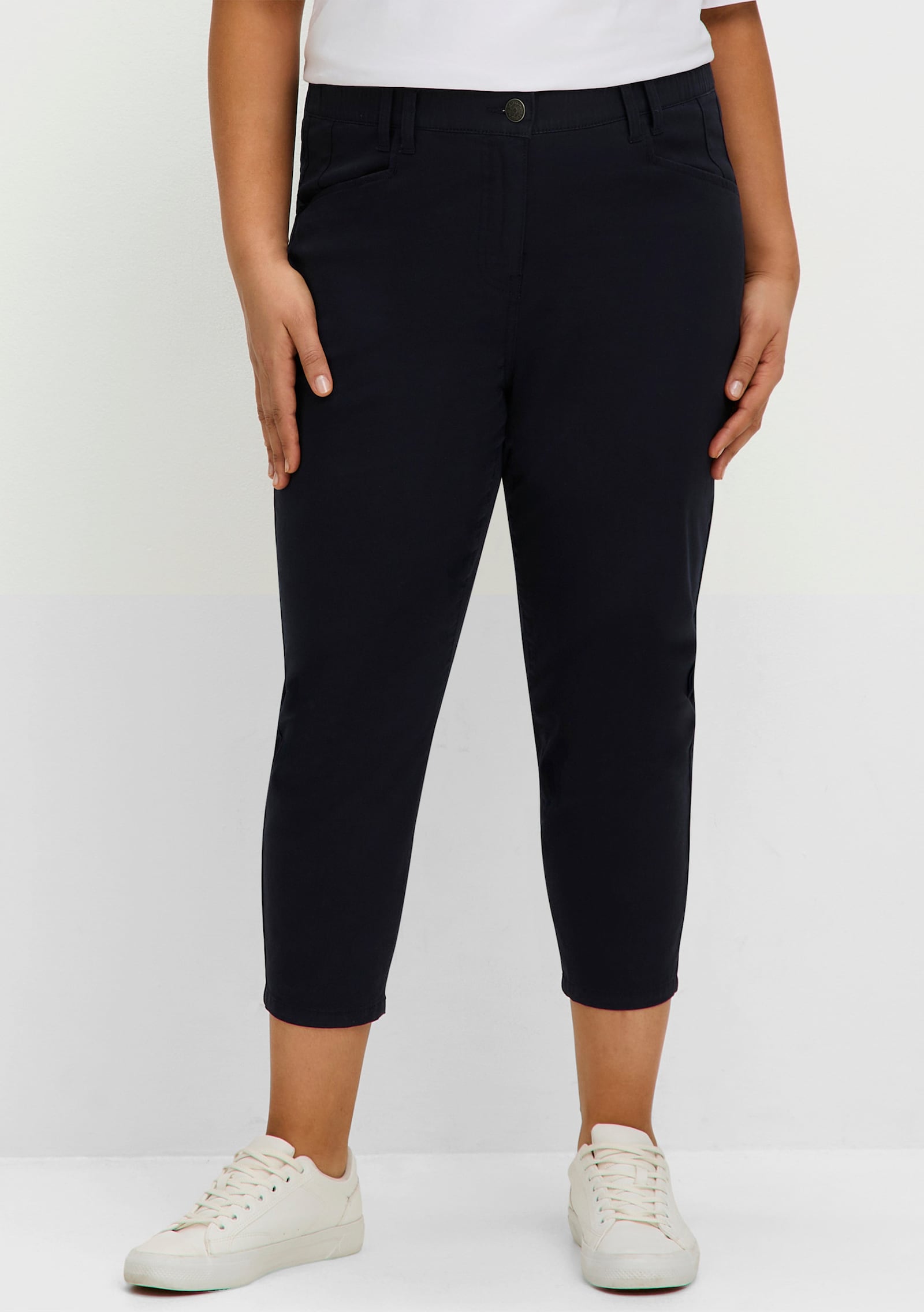 sheego 7/8-Hose mit Gummibund, schmale Beinform - tiefblau