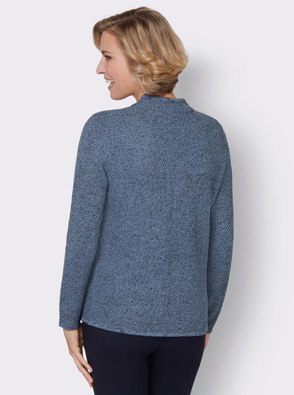 Pletený sveter - Modrý melír