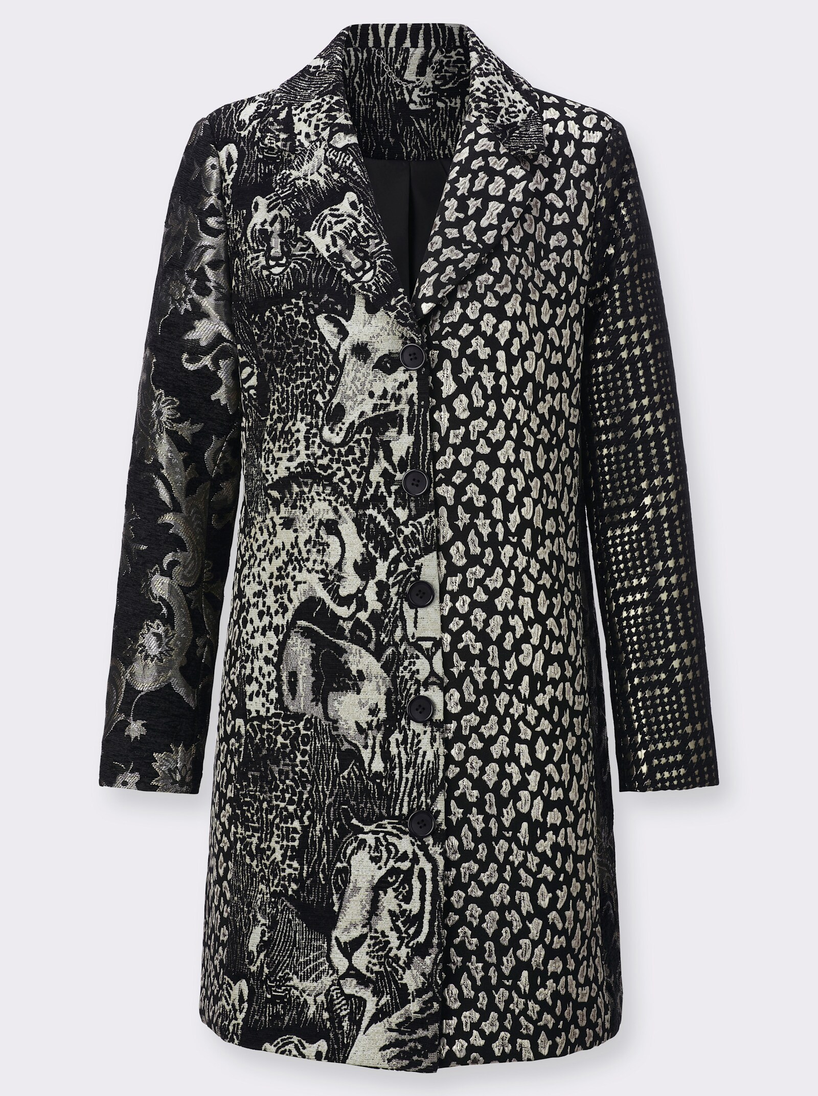 Mainpol Jacquardblazer im edlen Muster-Mix - schwarz-sand