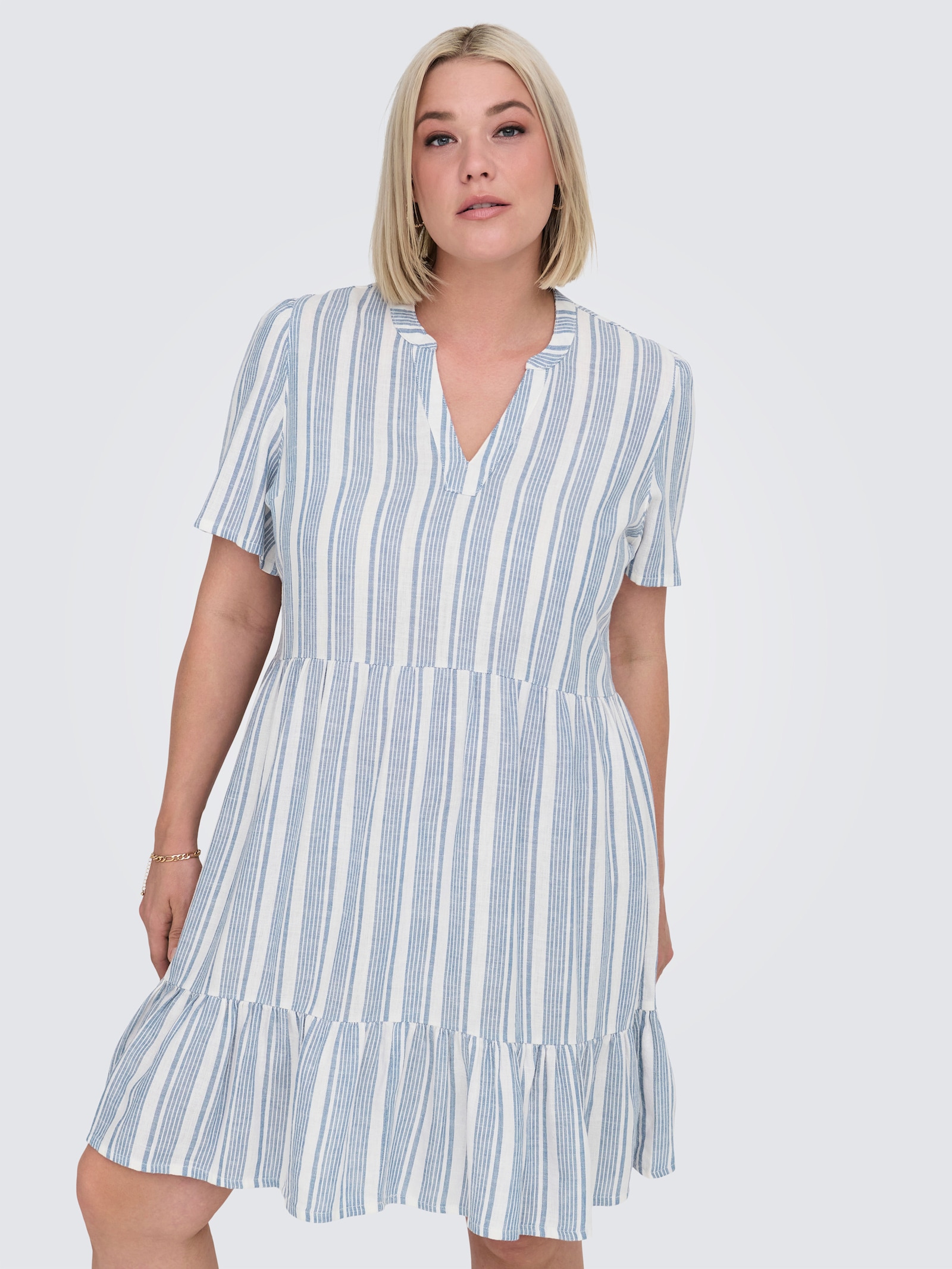 ONLY CARMAKOMA Minikleid - coronet blue stripes:bright white