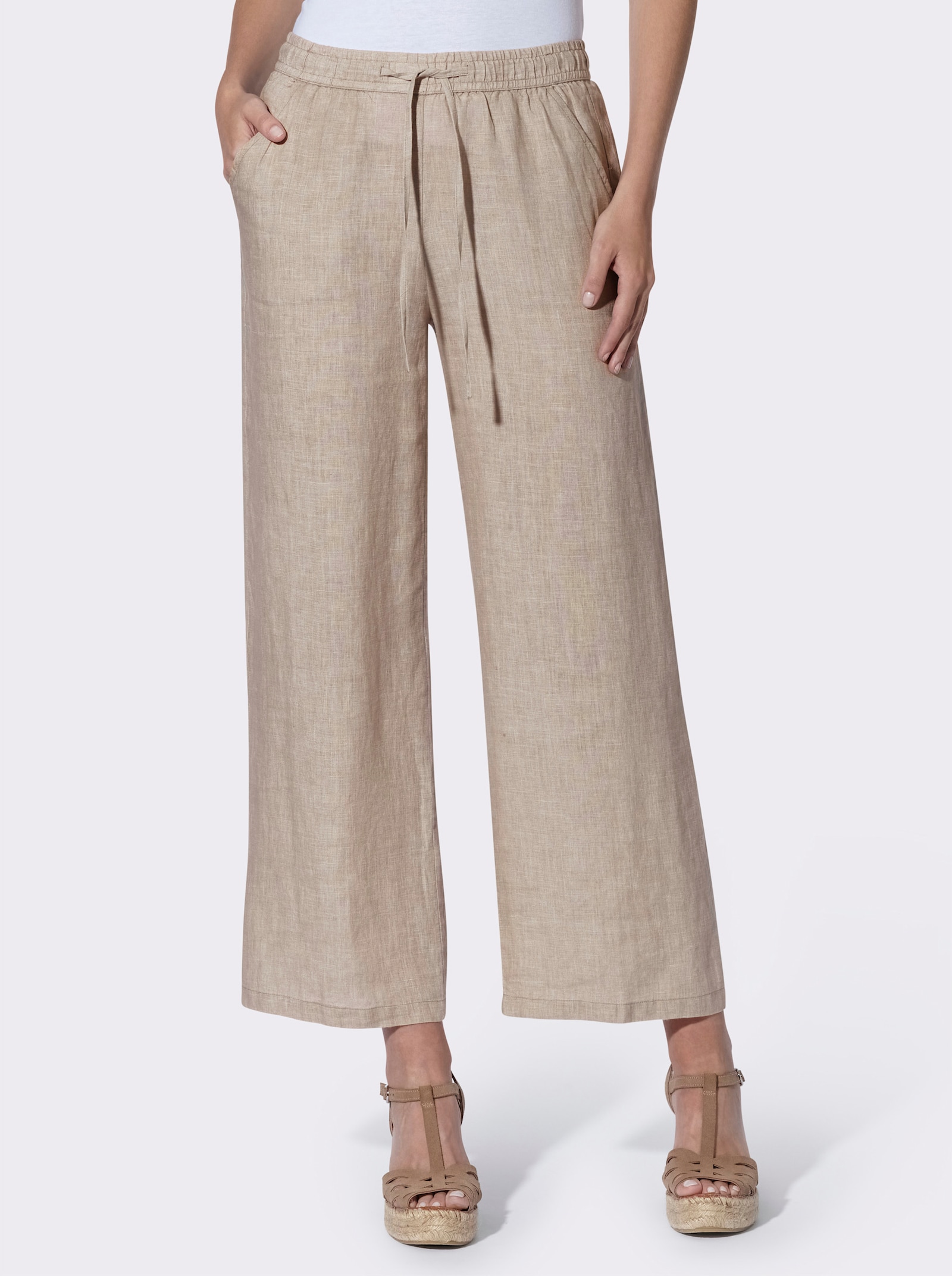 heine Leinenhose mit weitem Bein - sesam