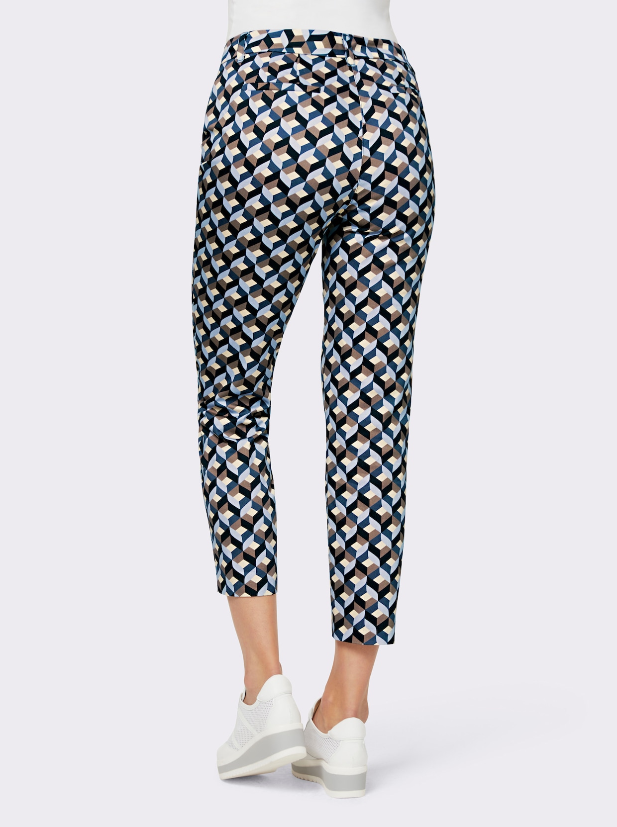 heine Broek met print - bleu/donkertaupe bedrukt