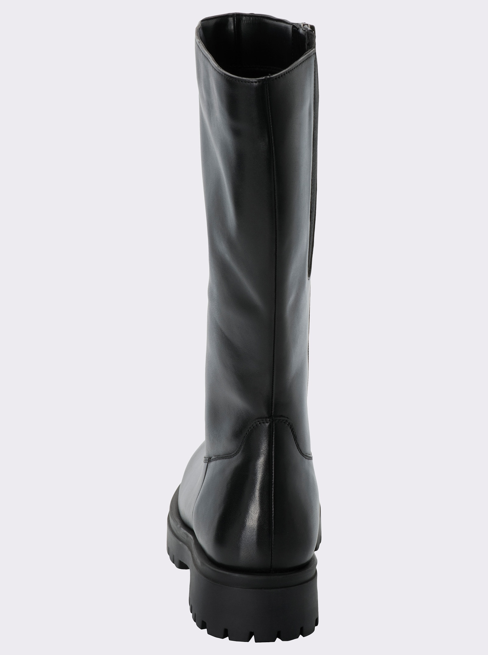 sheego Weitschaftstiefel aus Rindsleder - schwarz