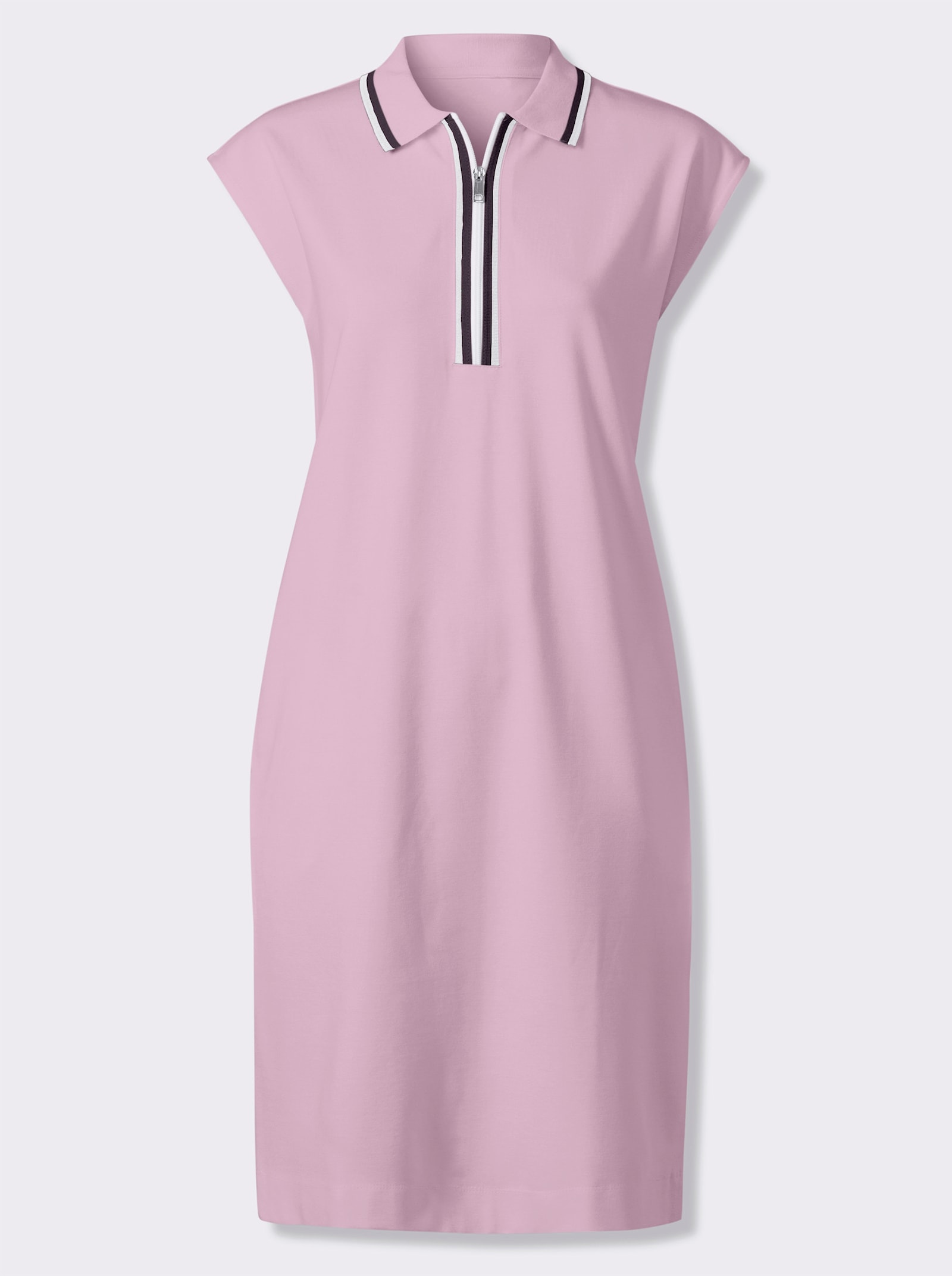 heine Jerseykleid mit Polokragen - rosé